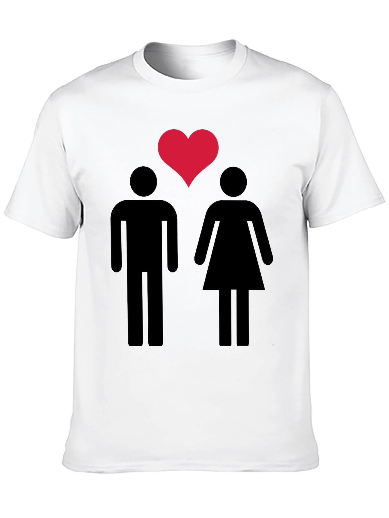 Couples Heart Graphic Tee - Unisex Black T-Shirt