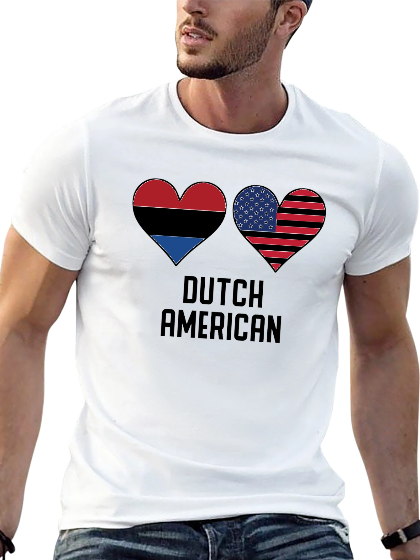 Dutch American Flag Heart T-Shirt