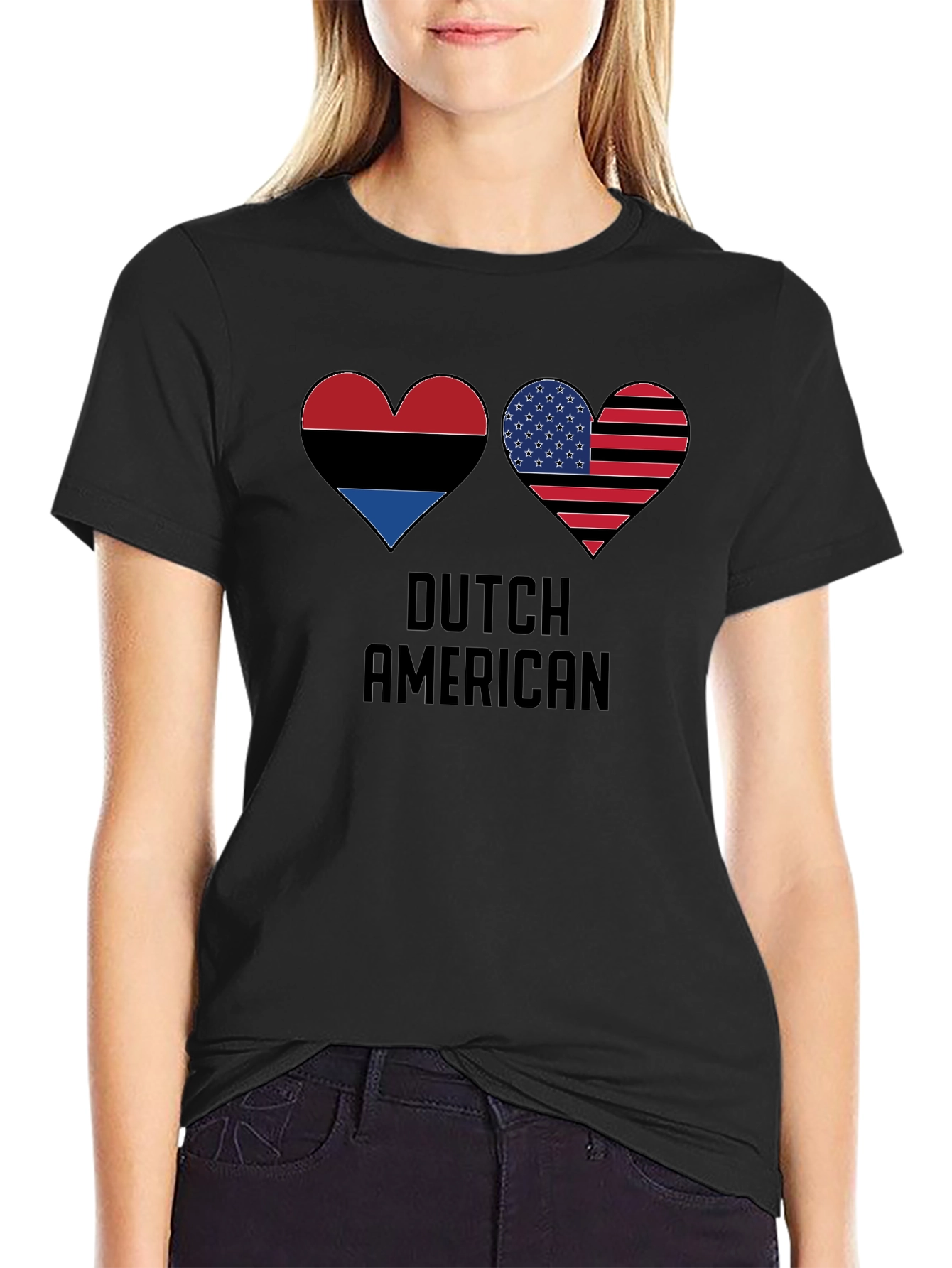 Dutch American Flag Heart T-Shirt