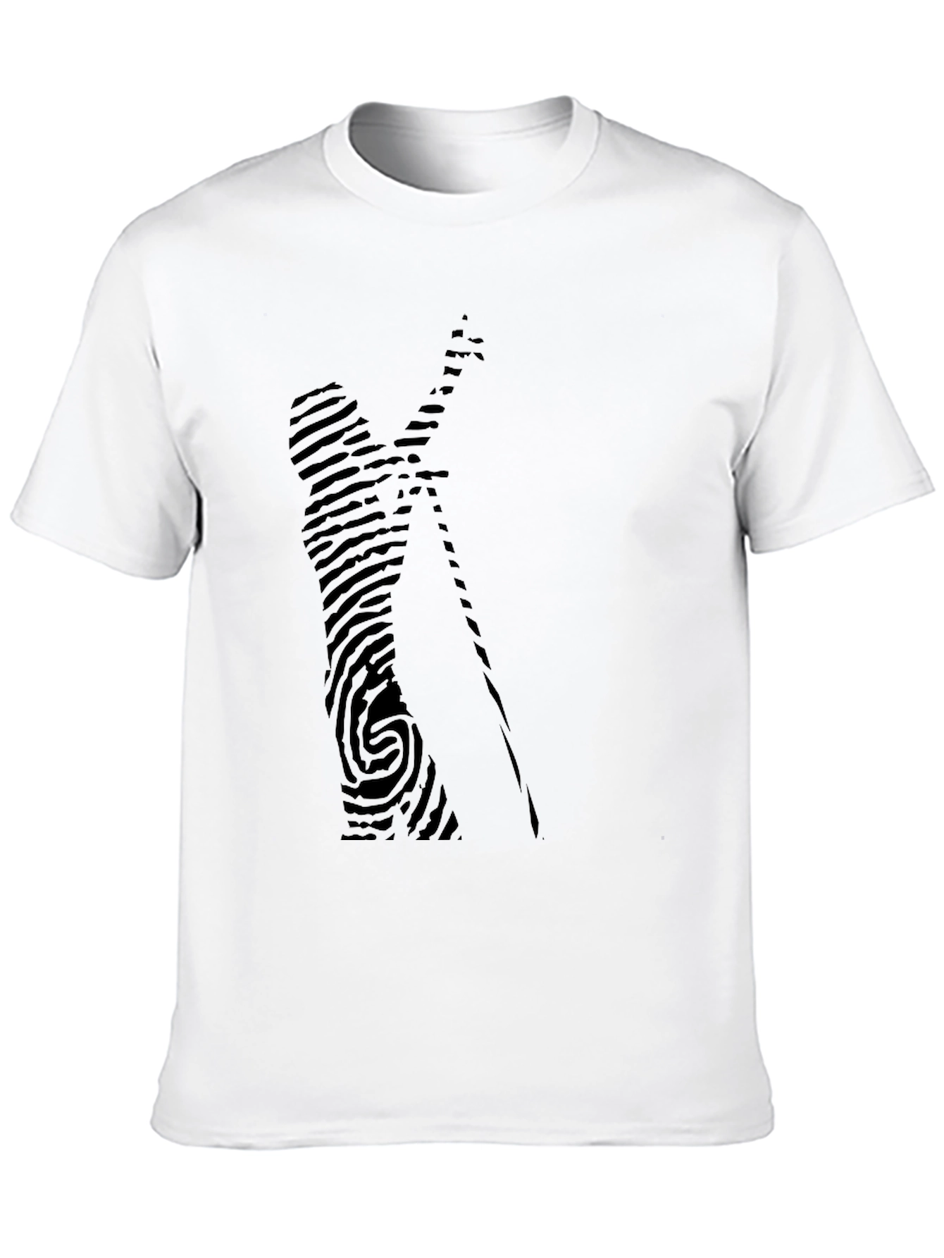 Unique Fingerprint Design Black T-Shirt