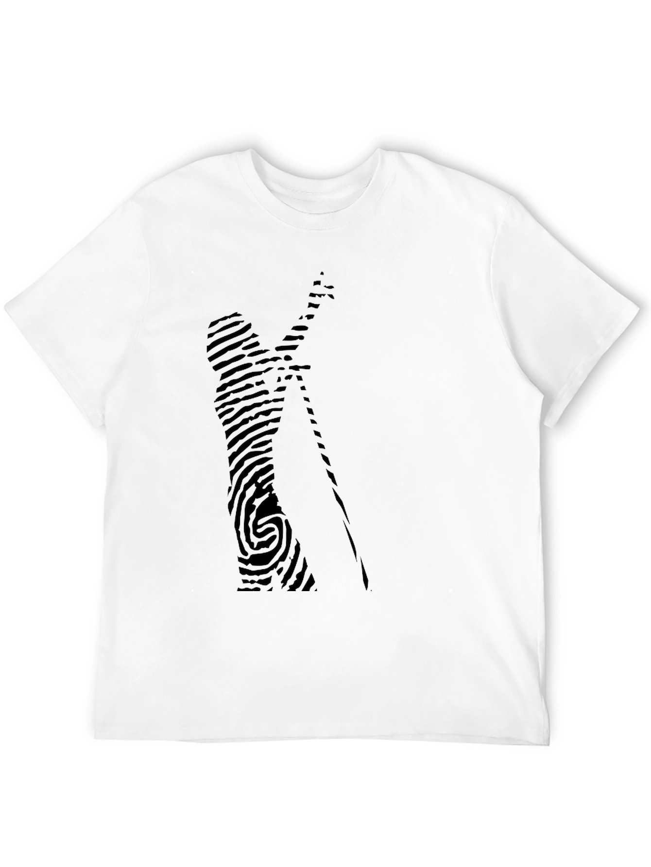 Unique Fingerprint Design Black T-Shirt