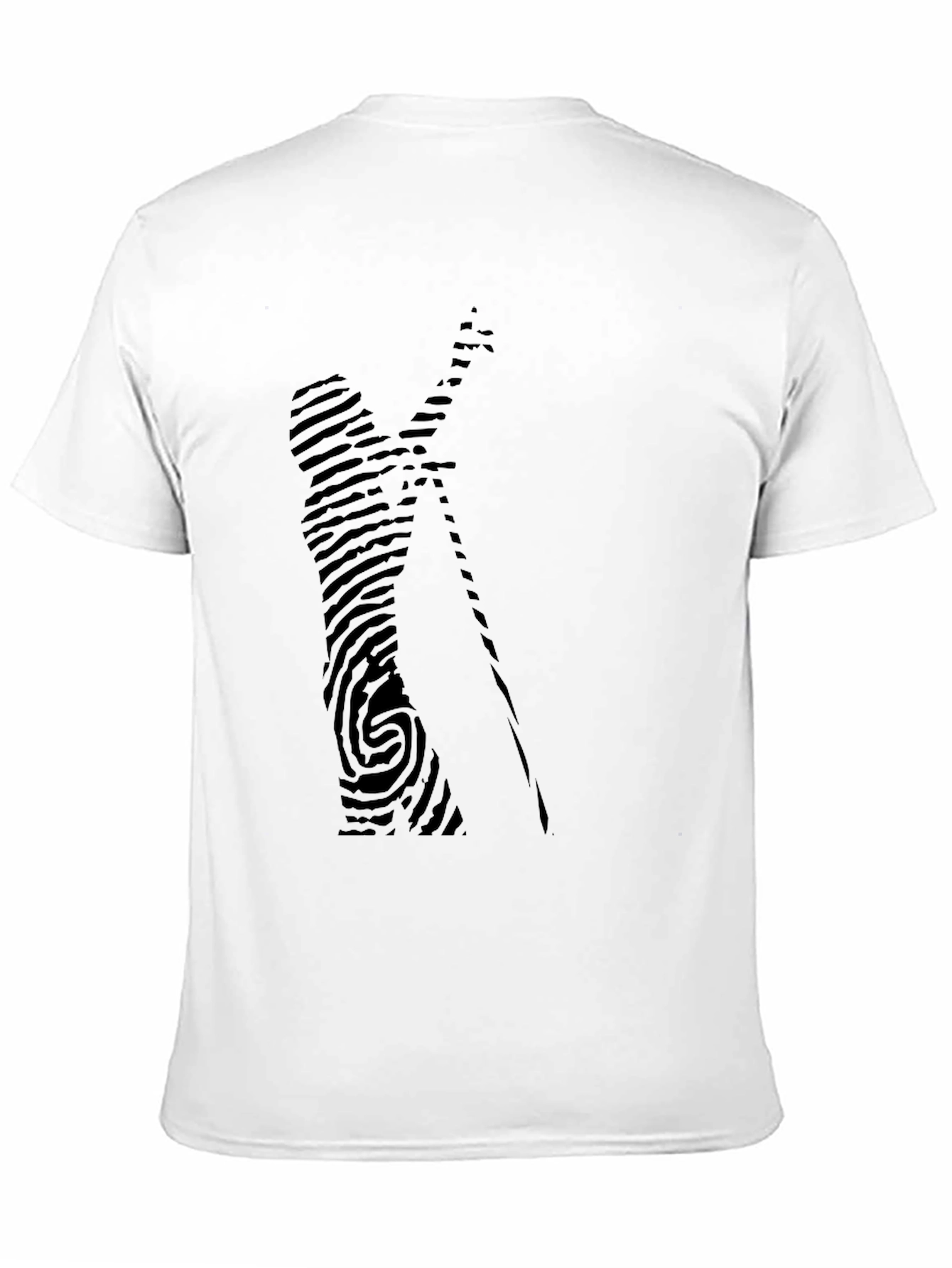 Unique Fingerprint Design Black T-Shirt