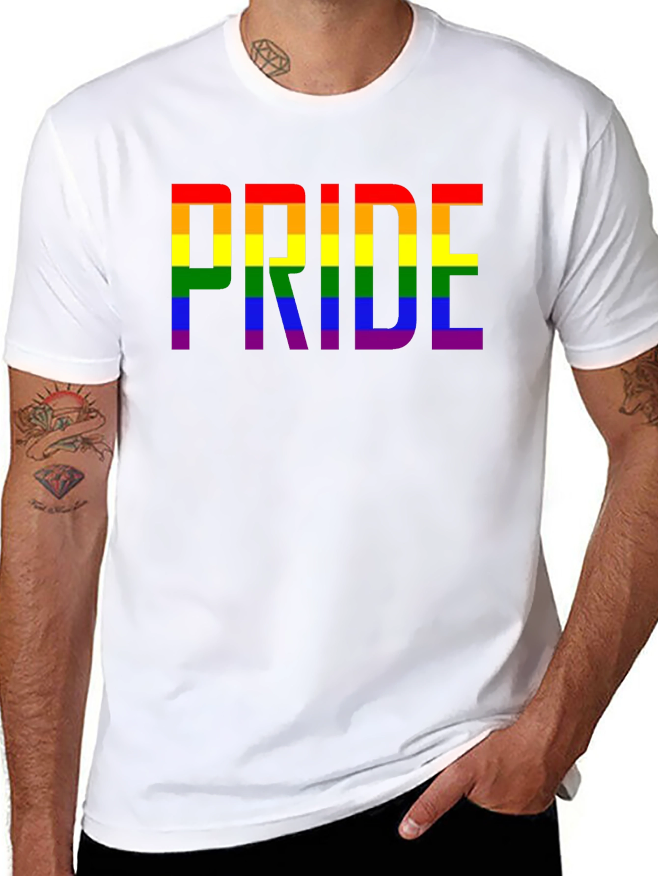 Pride Rainbow Graphic T-Shirt - Black
