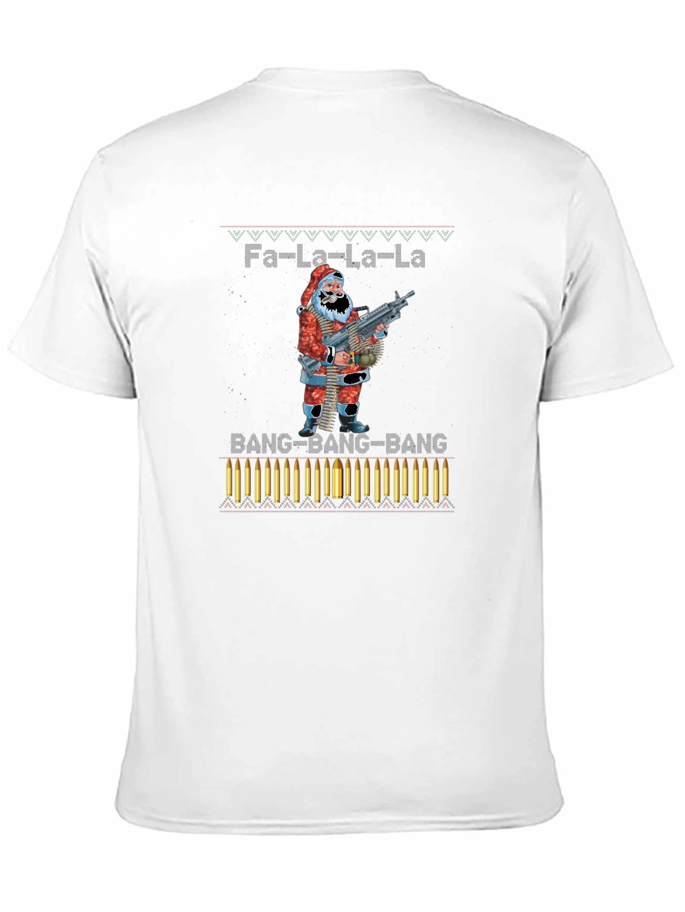 Fa-La-La-La Santa Machine Gun Christmas T-Shirt