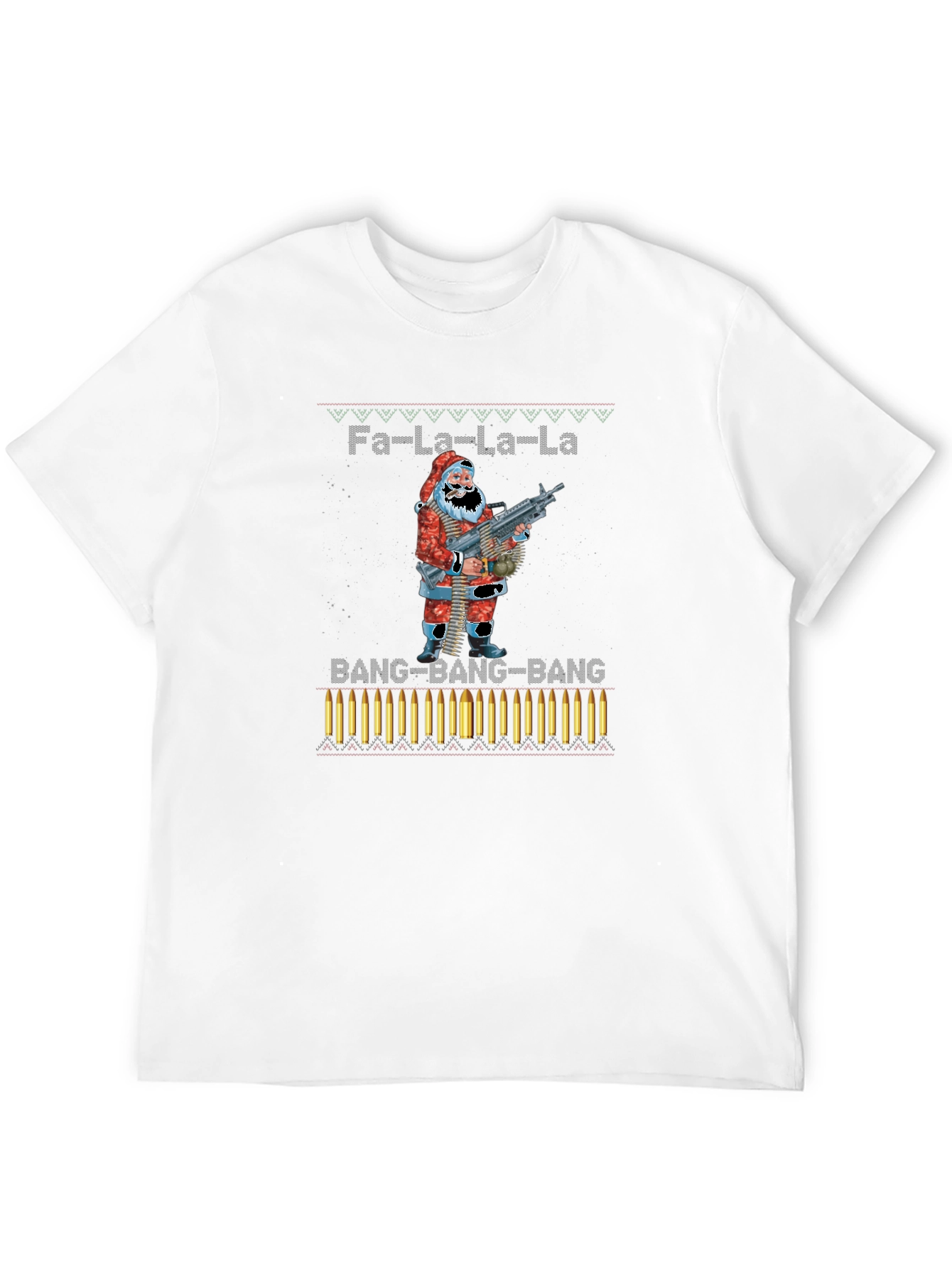 Fa-La-La-La Santa Machine Gun Christmas T-Shirt