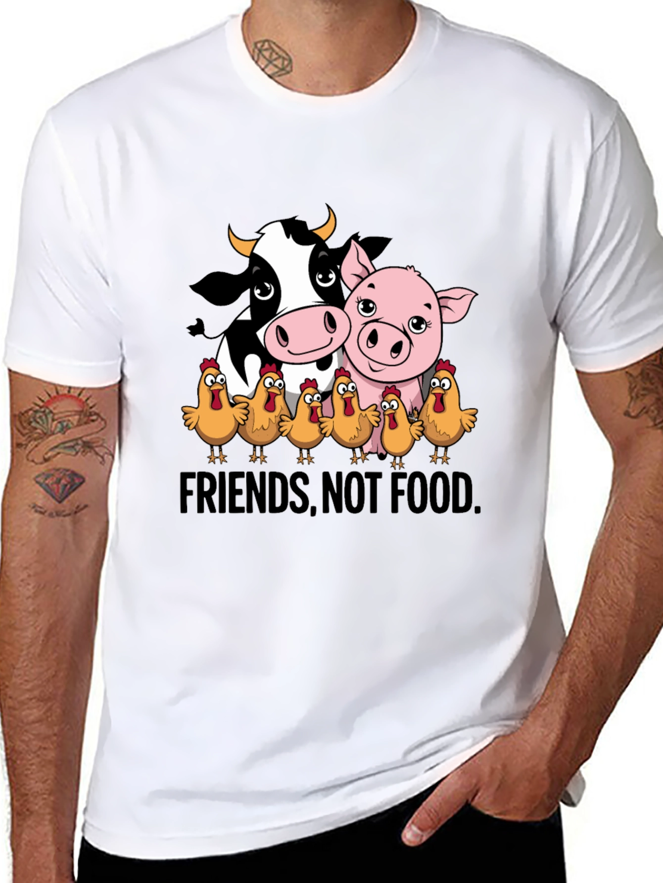 Vegan Friends Not Food Graphic Tee