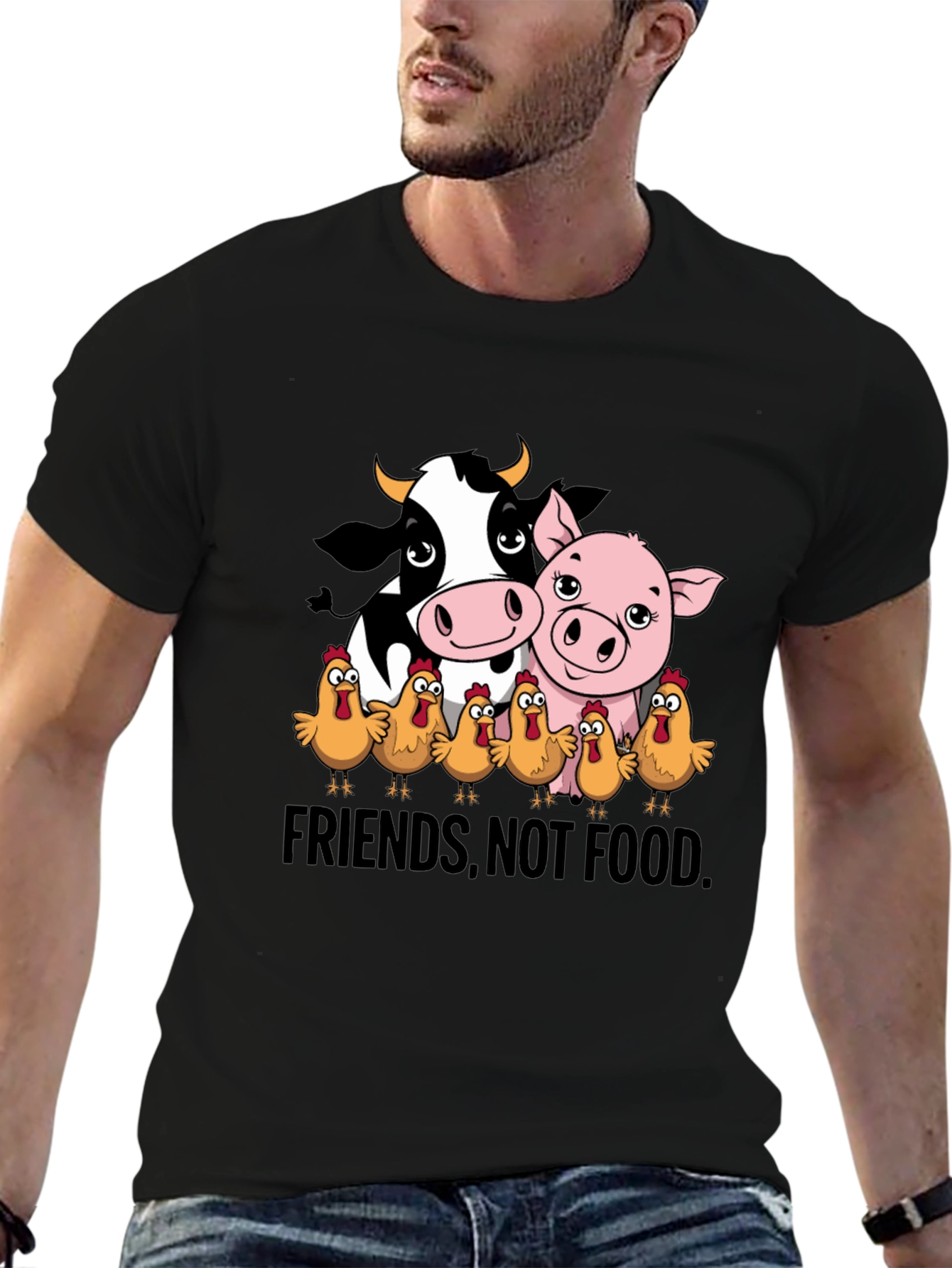 Vegan Friends Not Food Graphic Tee