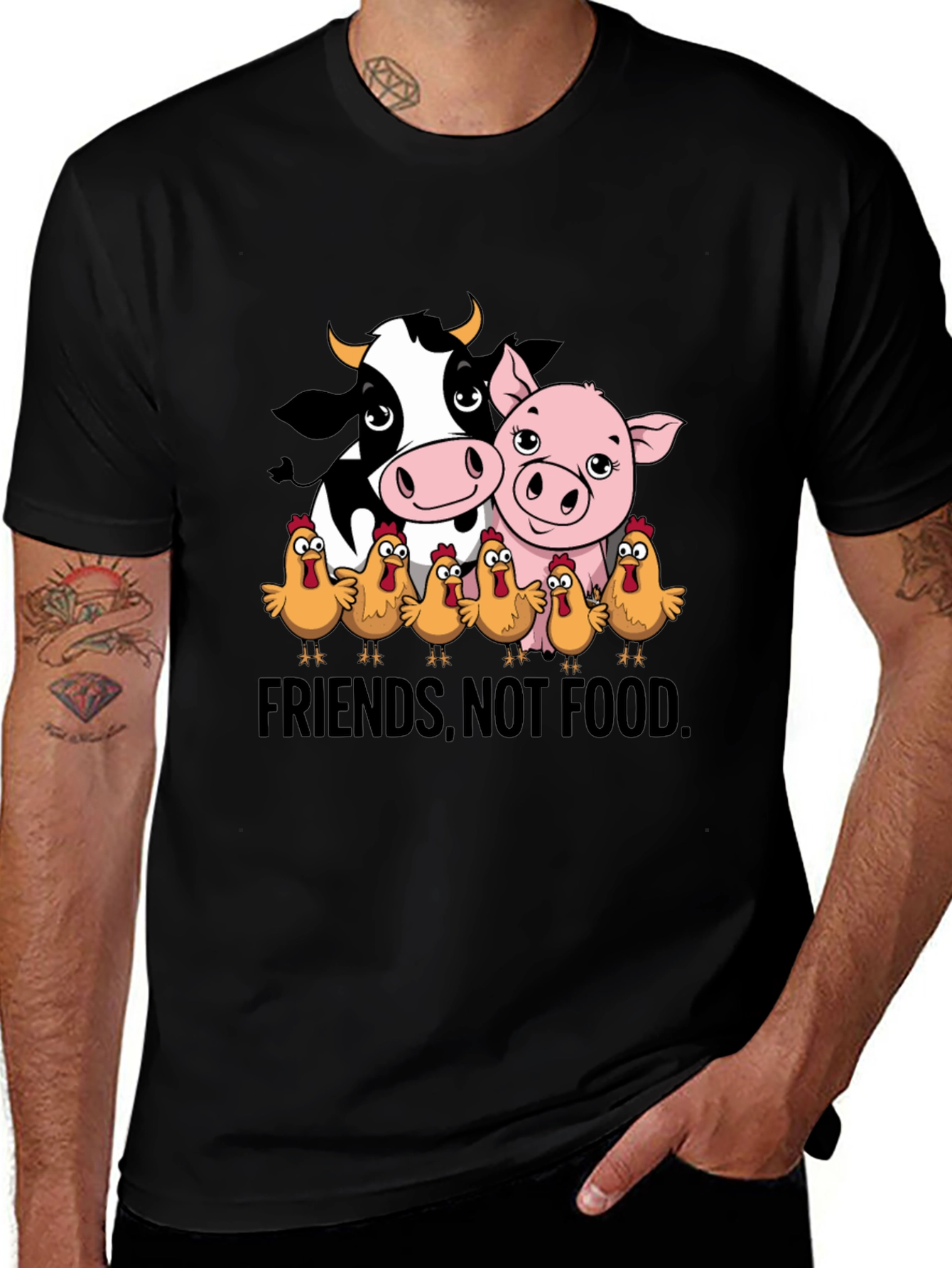 Vegan Friends Not Food Graphic Tee