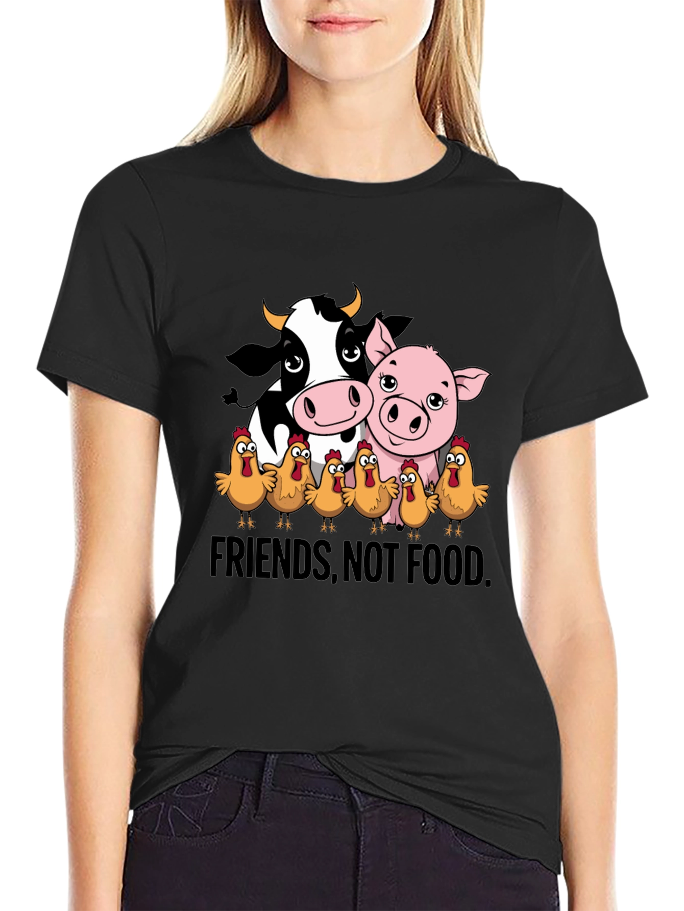 Vegan Friends Not Food Graphic Tee