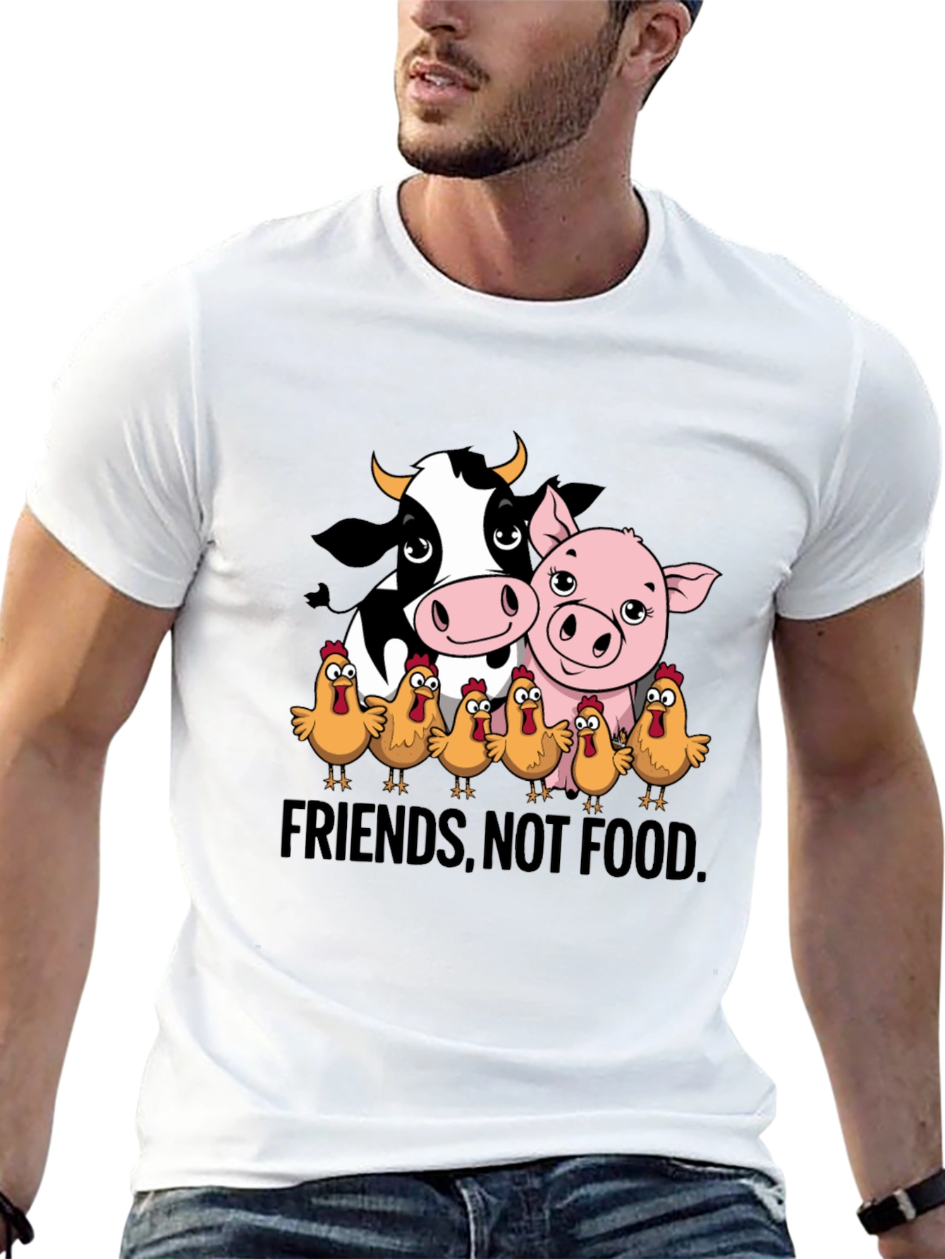 Vegan Friends Not Food Graphic Tee