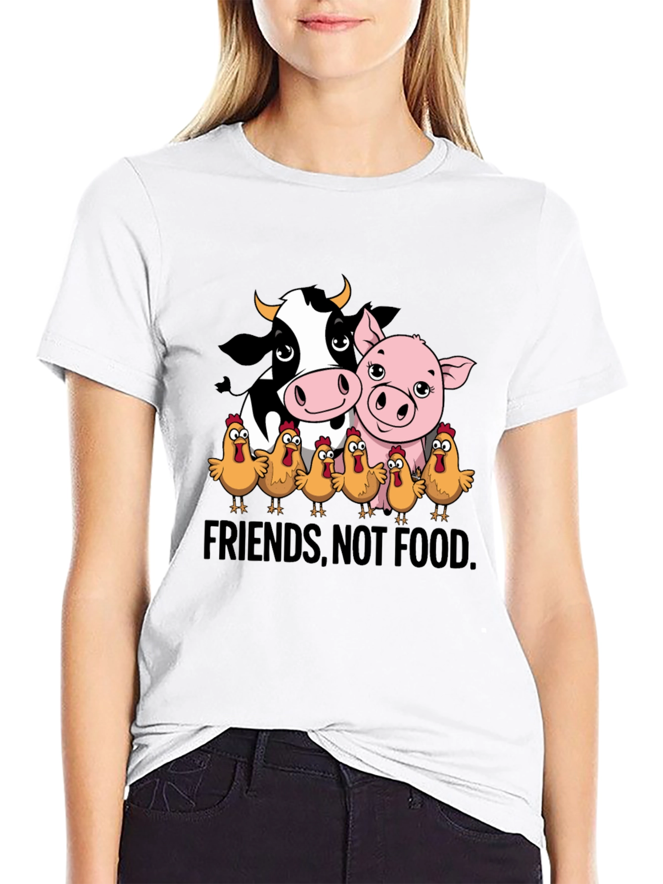 Vegan Friends Not Food Graphic Tee