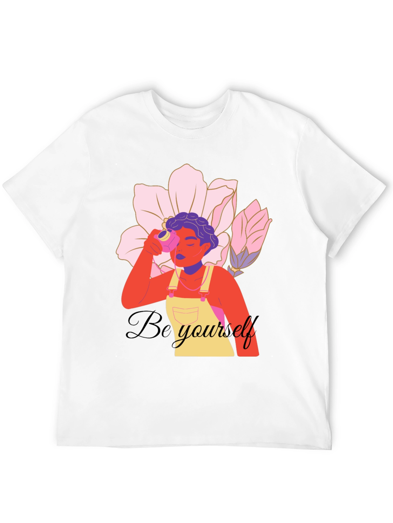 Be Yourself Graphic Print Black T-Shirt