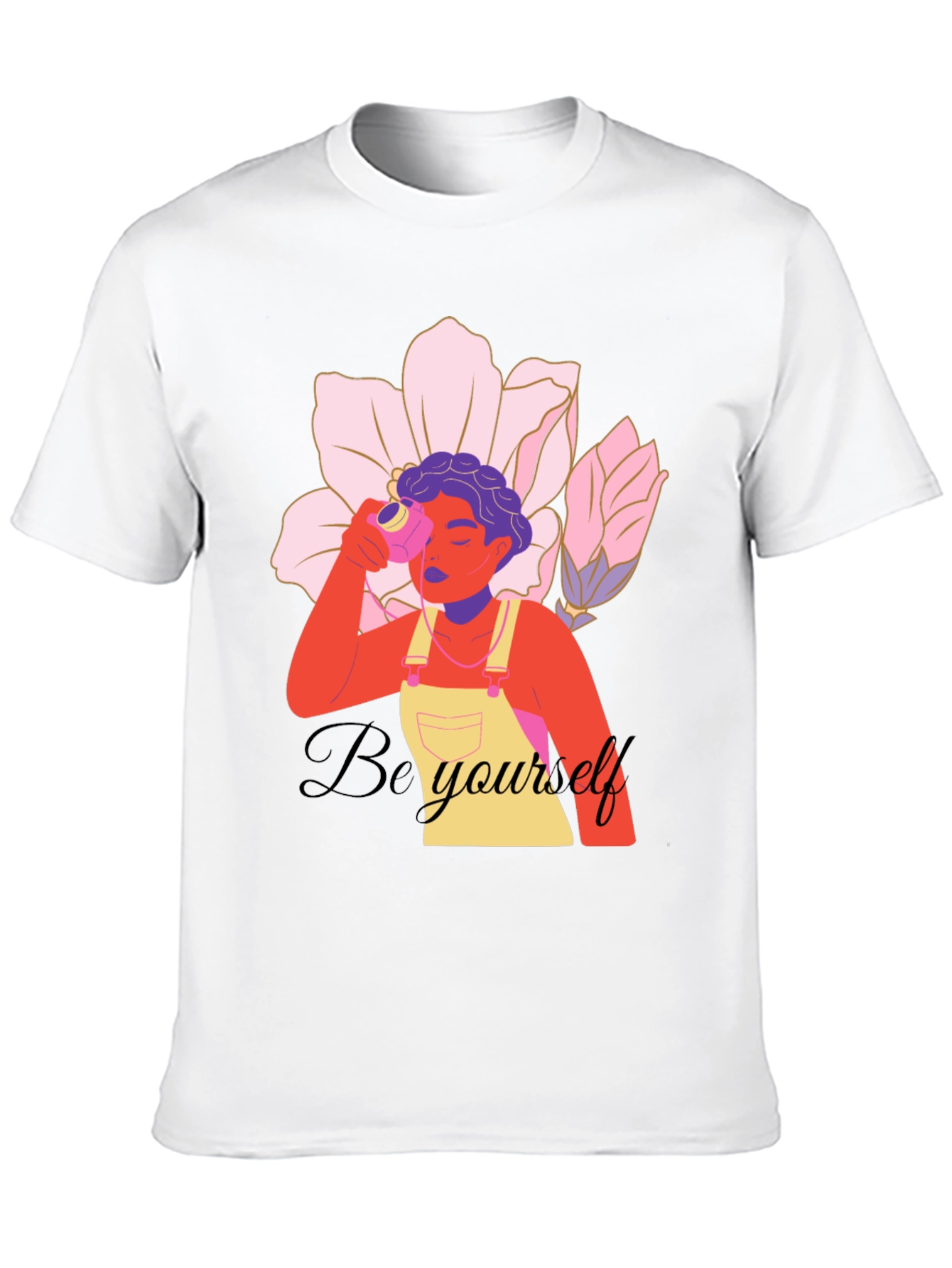 Be Yourself Graphic Print Black T-Shirt