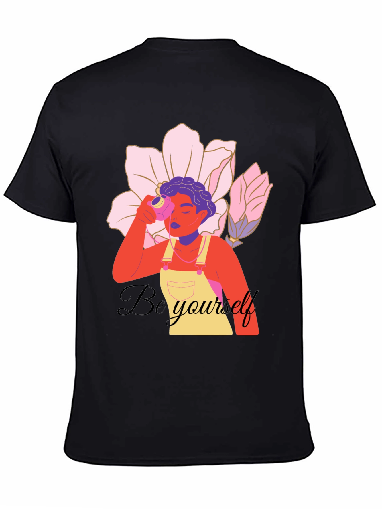 Be Yourself Graphic Print Black T-Shirt