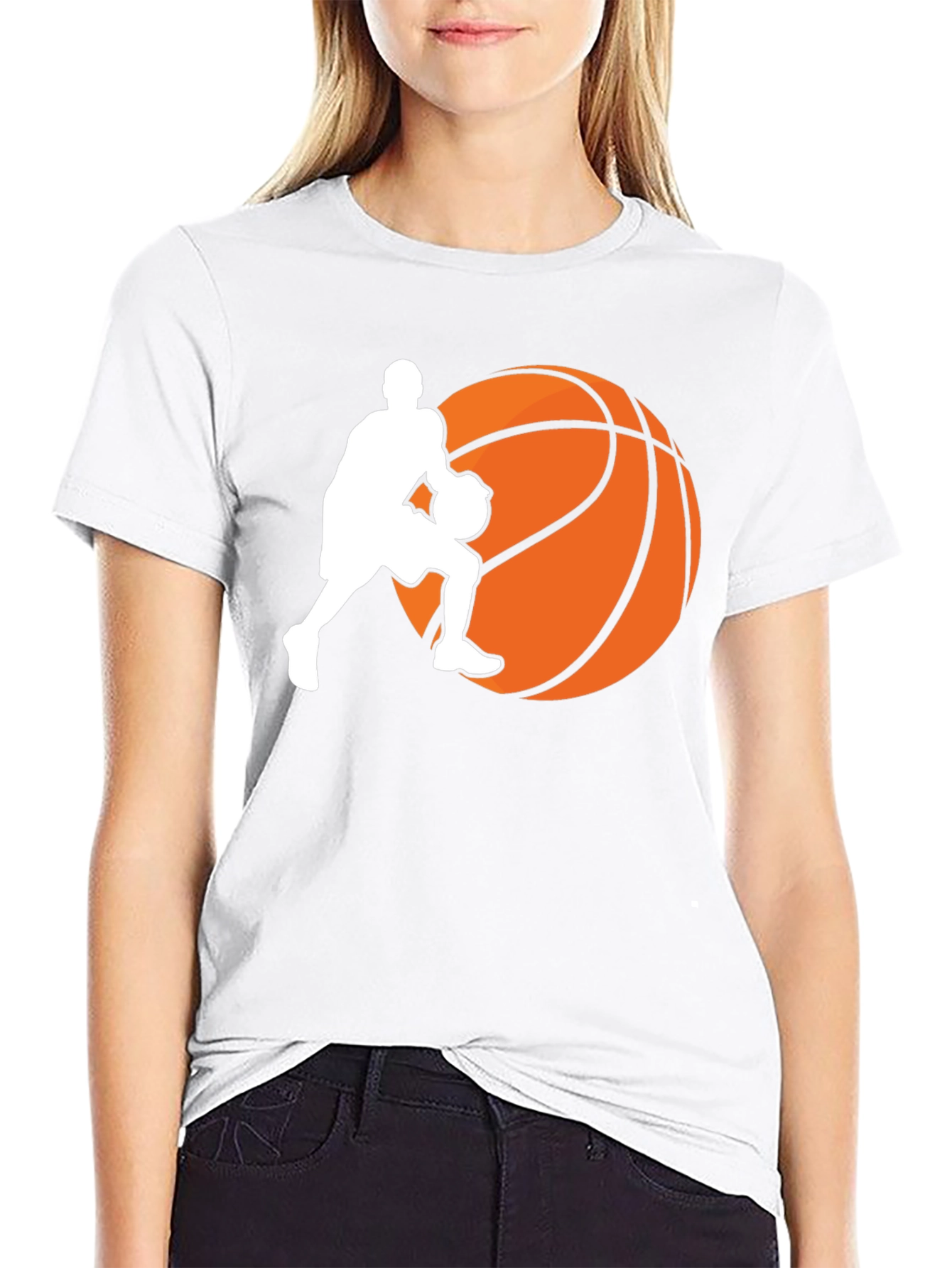 Basketball Player Graphic Tee - Black Cotton T-Shirt