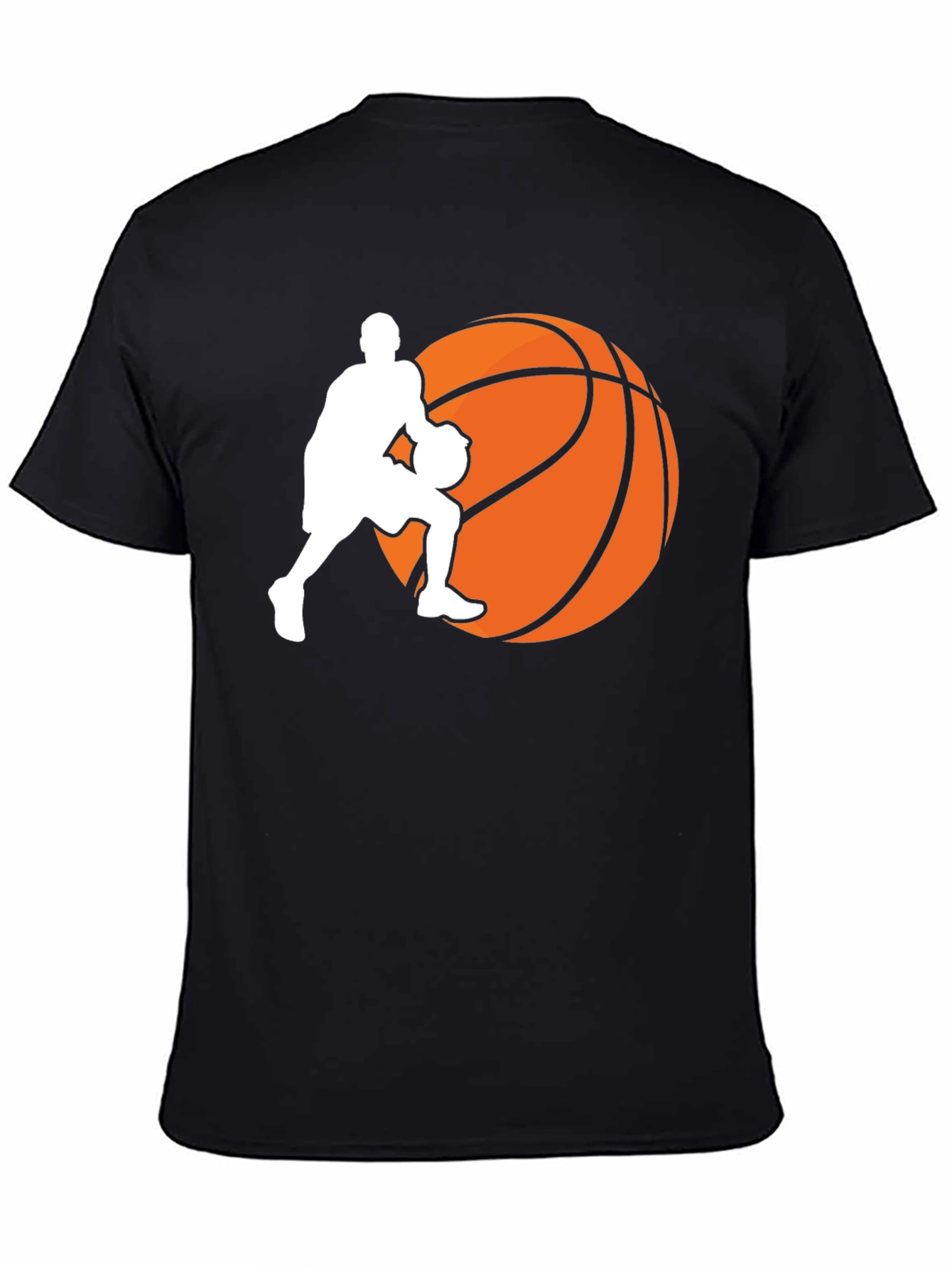 Basketball Player Graphic Tee - Black Cotton T-Shirt