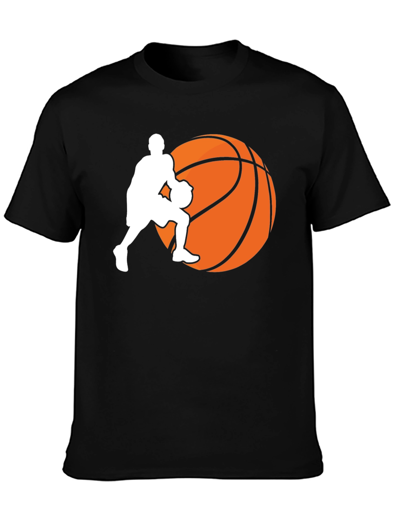 Basketball Player Graphic Tee - Black Cotton T-Shirt