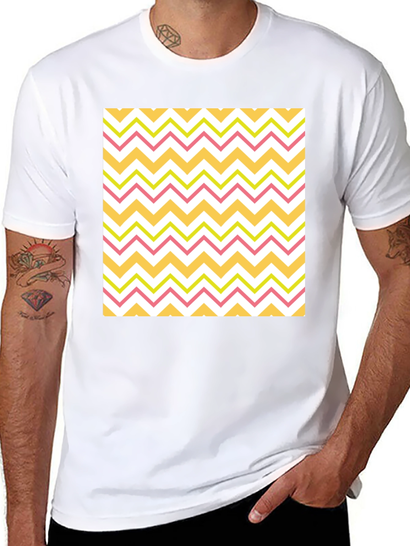 Zigzag Pattern T-Shirt - Casual Style