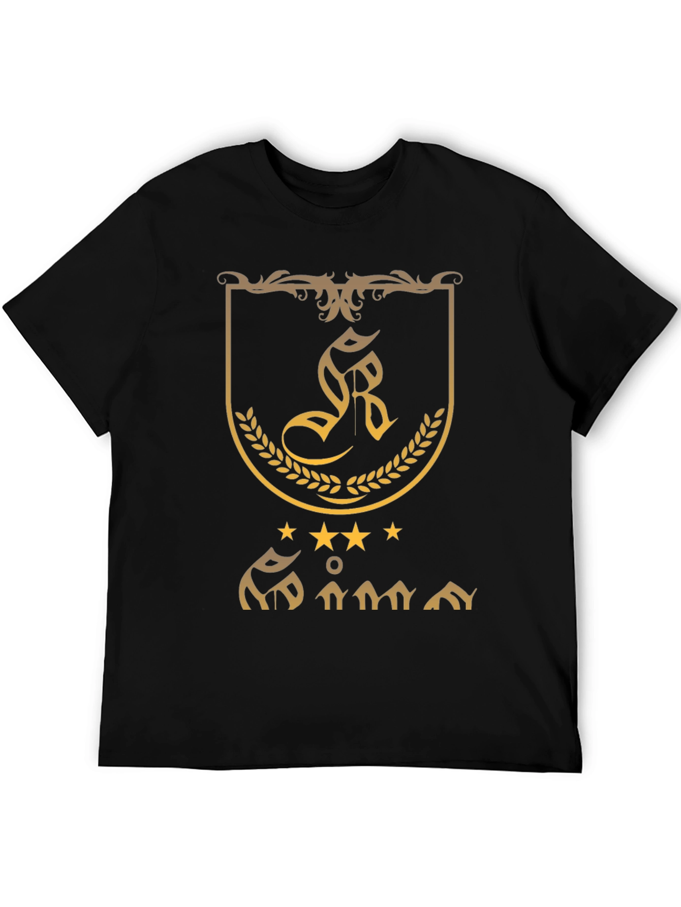 Embroidered Crest Graphic Tee - Black