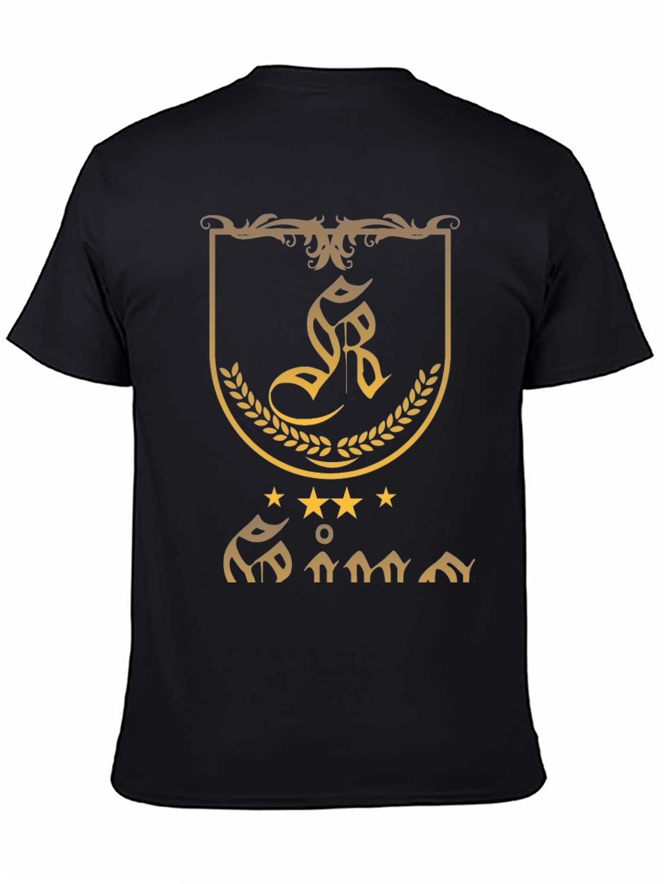 Embroidered Crest Graphic Tee - Black
