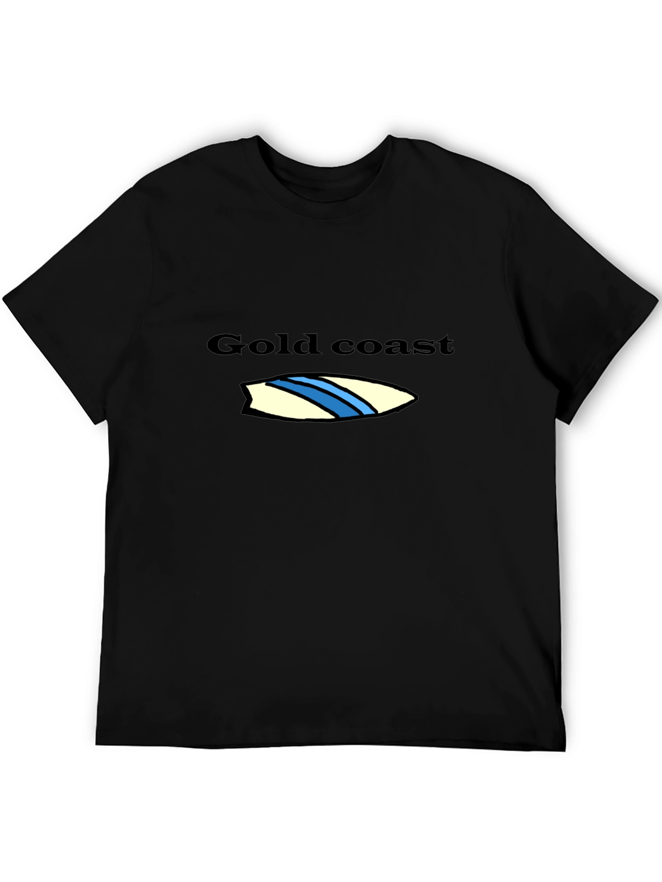 Gold Coast Surfboard Graphic Tee - Black