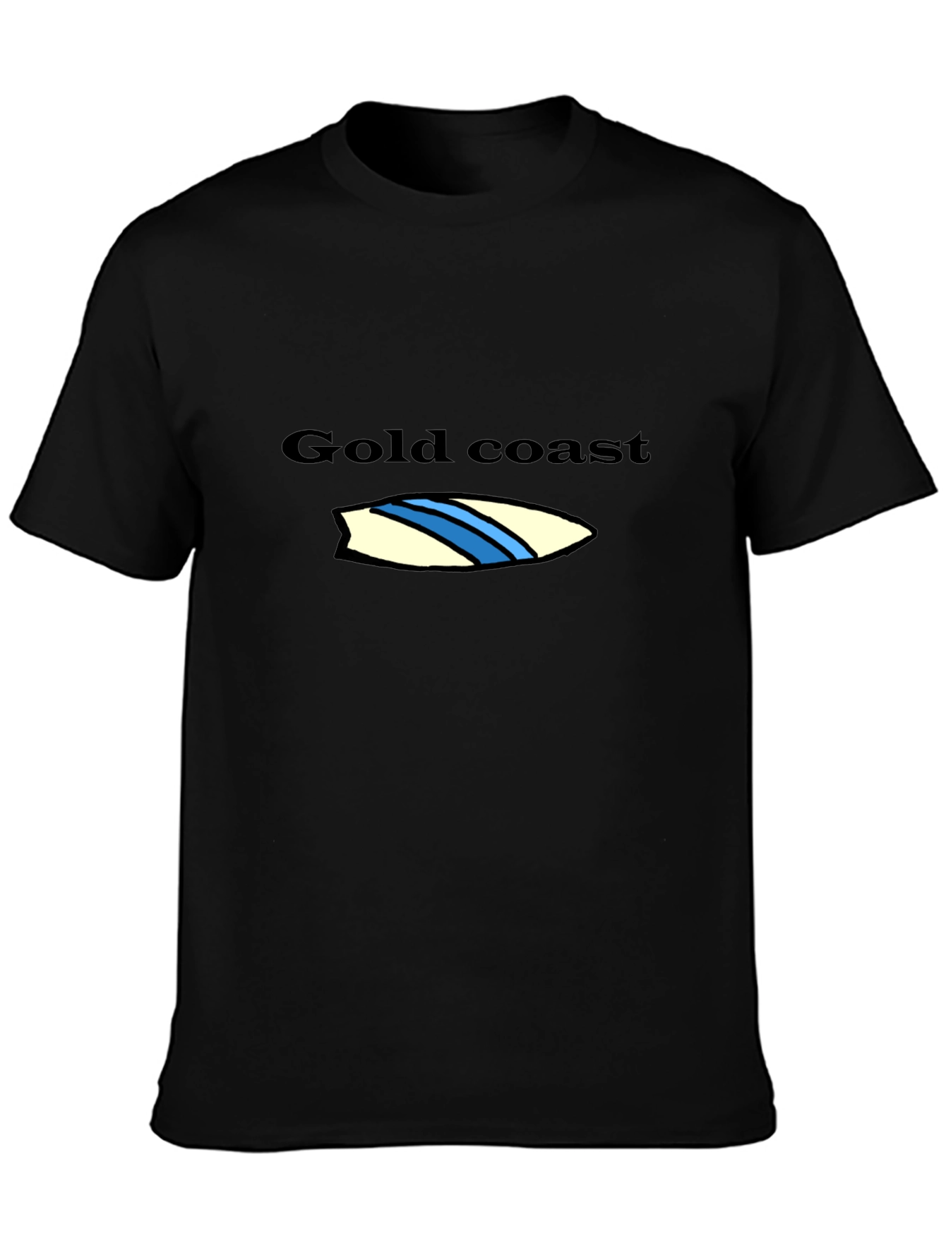Gold Coast Surfboard Graphic Tee - Black