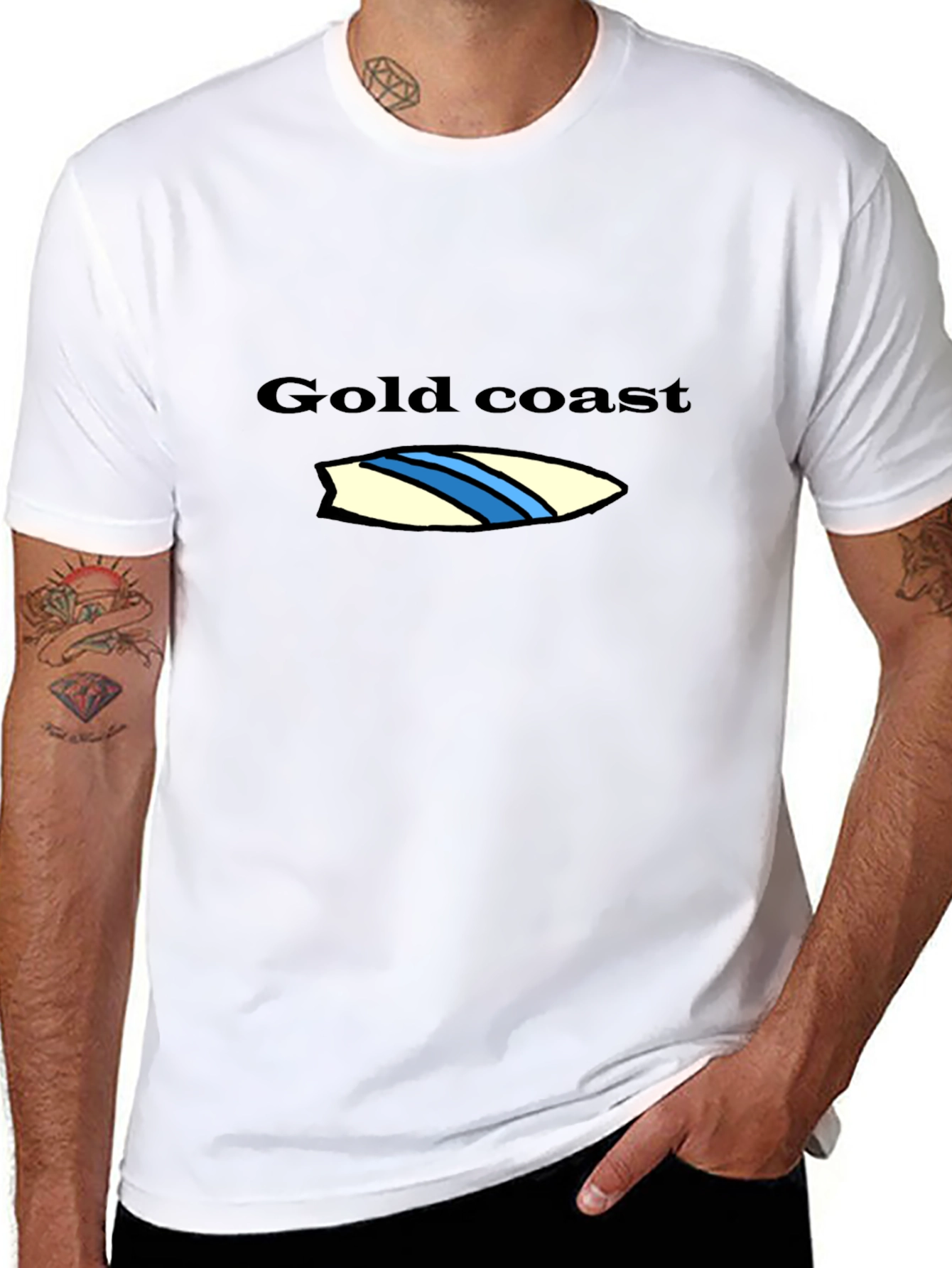 Gold Coast Surfboard Graphic Tee - Black