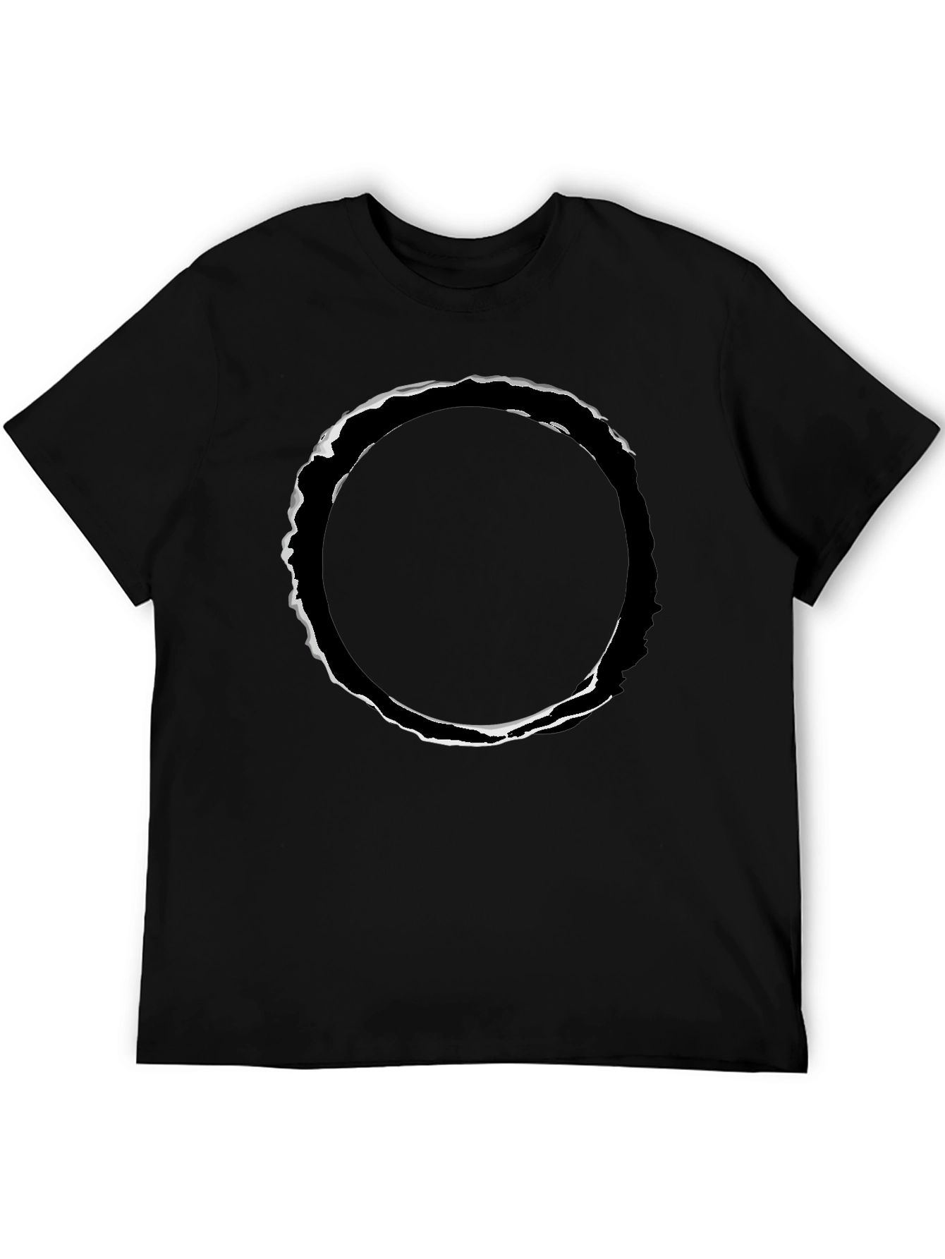 Abstract Circle Graphic Mens Black Tee
