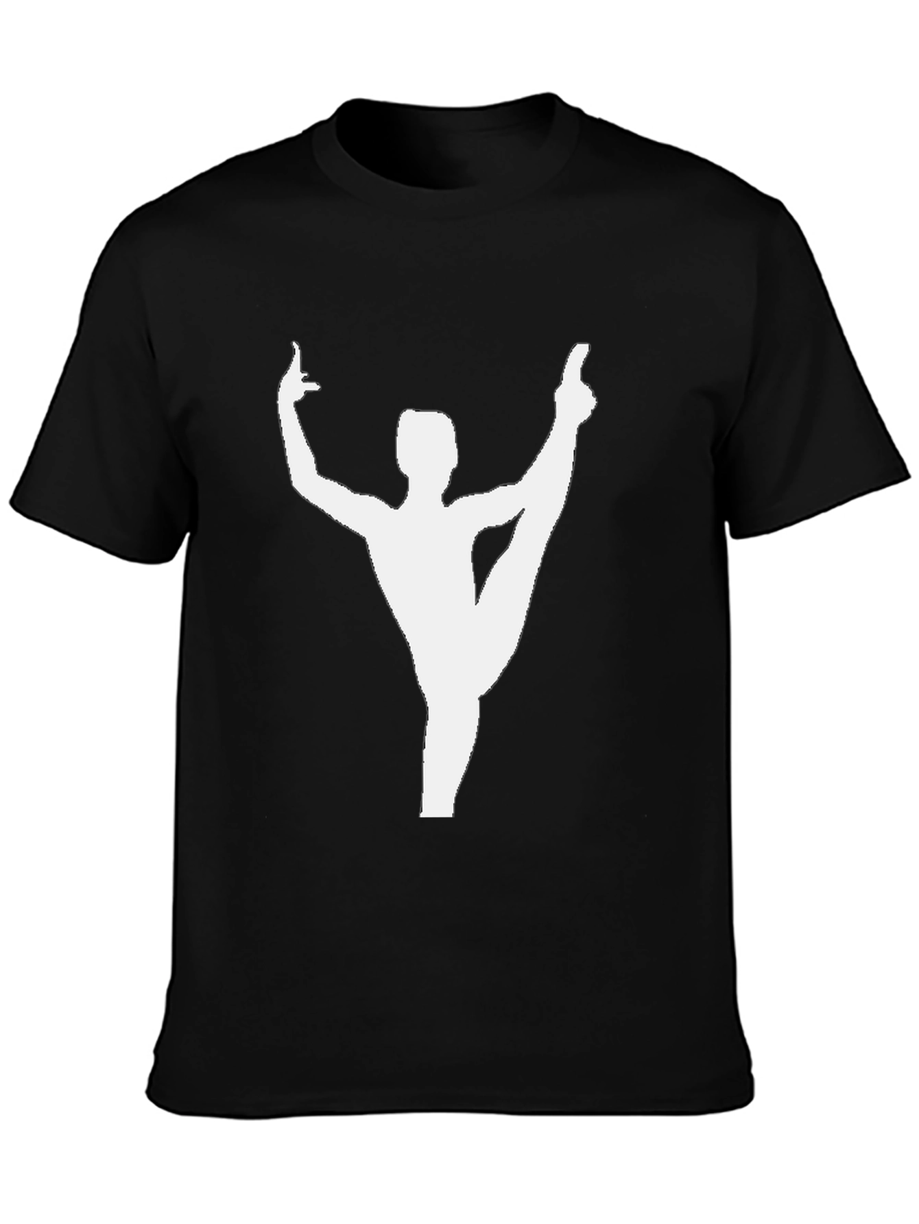 Gymnast Silhouette Graphic Tee - Black