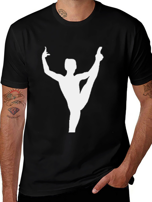 Gymnast Silhouette Graphic Tee - Black