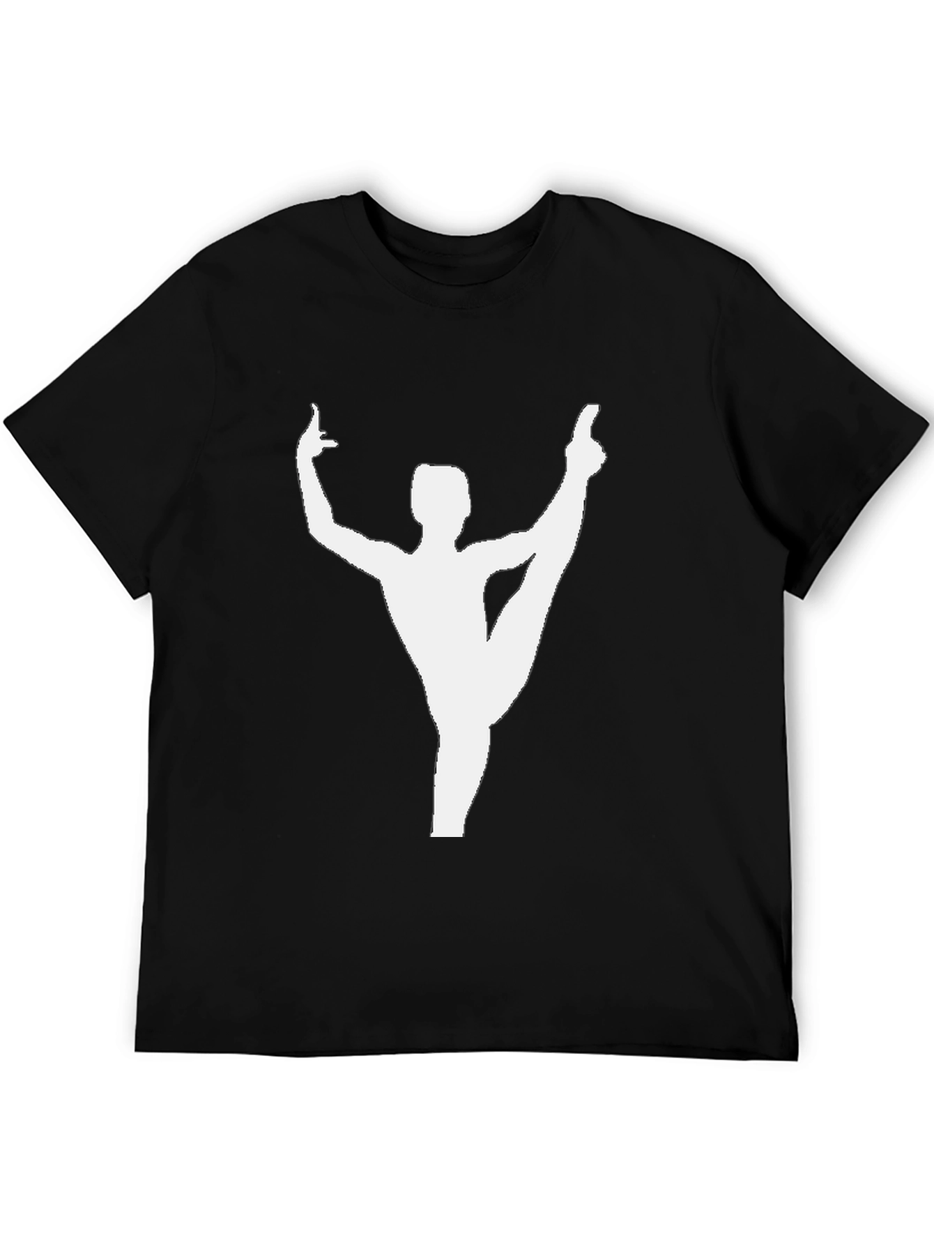 Gymnast Silhouette Graphic Tee - Black