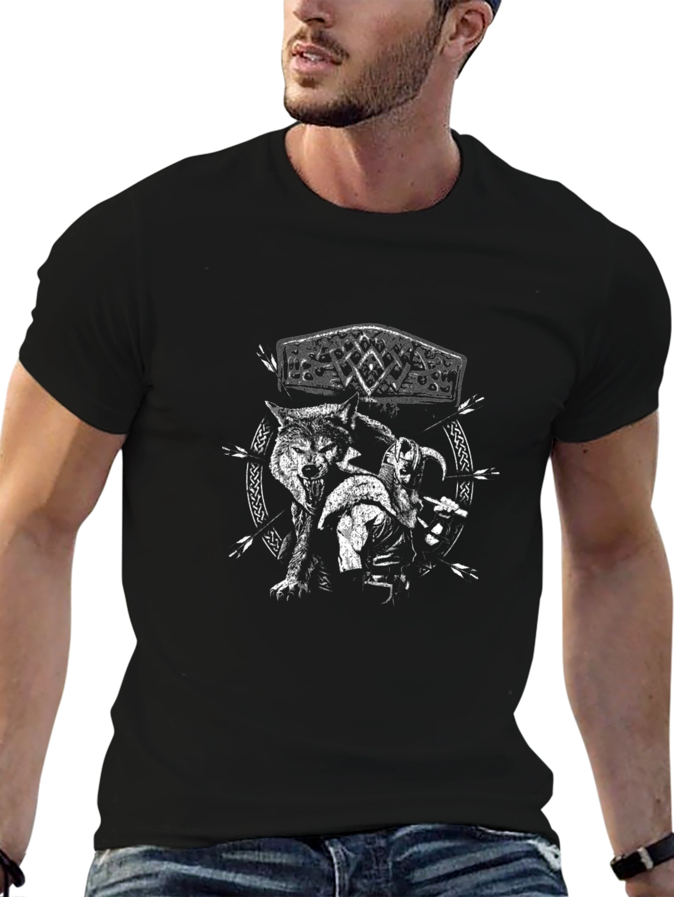Viking Wolf T-Shirt - Nordic Mythology Tee
