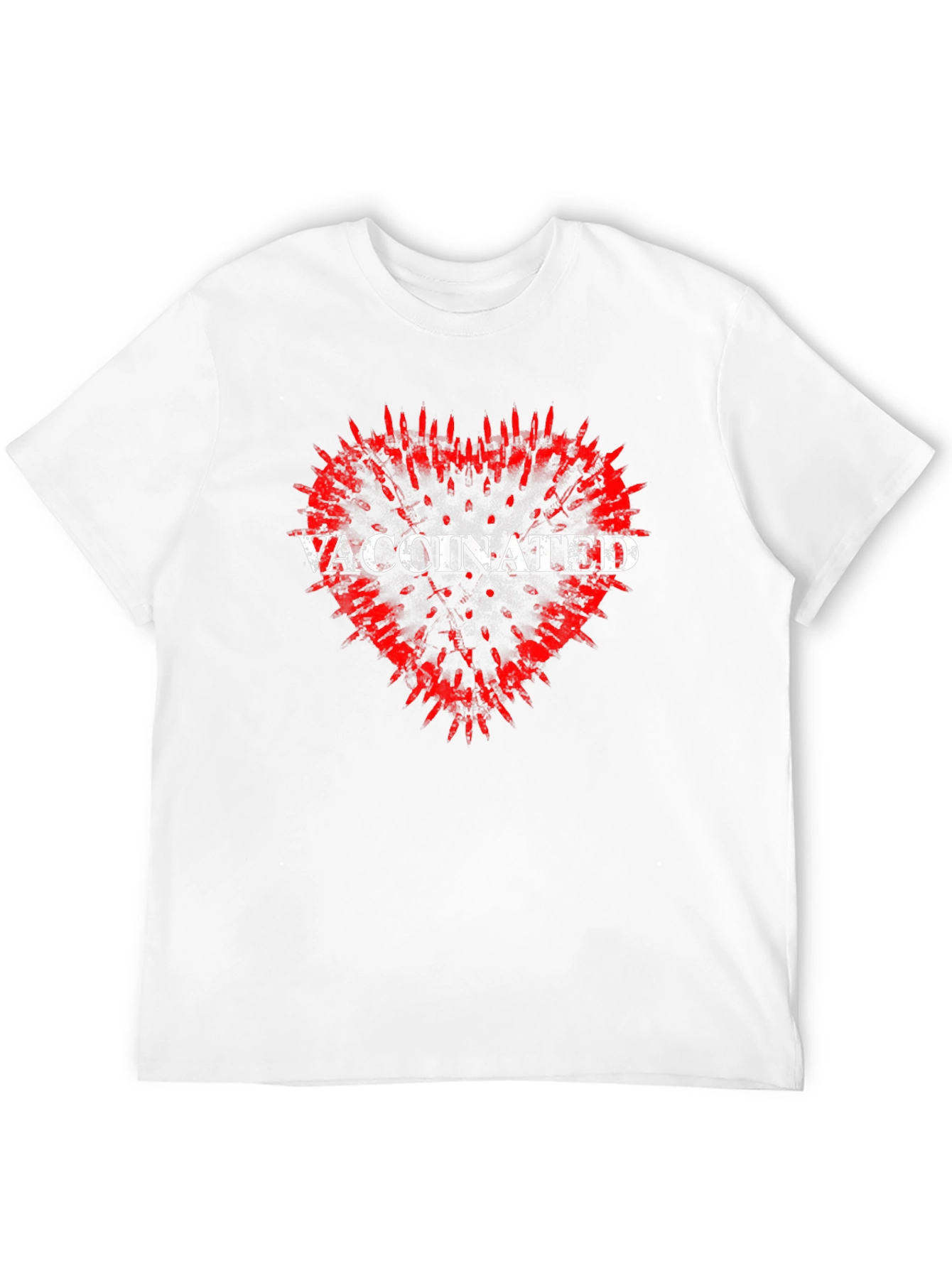 Vaccinated Heart Graphic Tee - Black T-Shirt