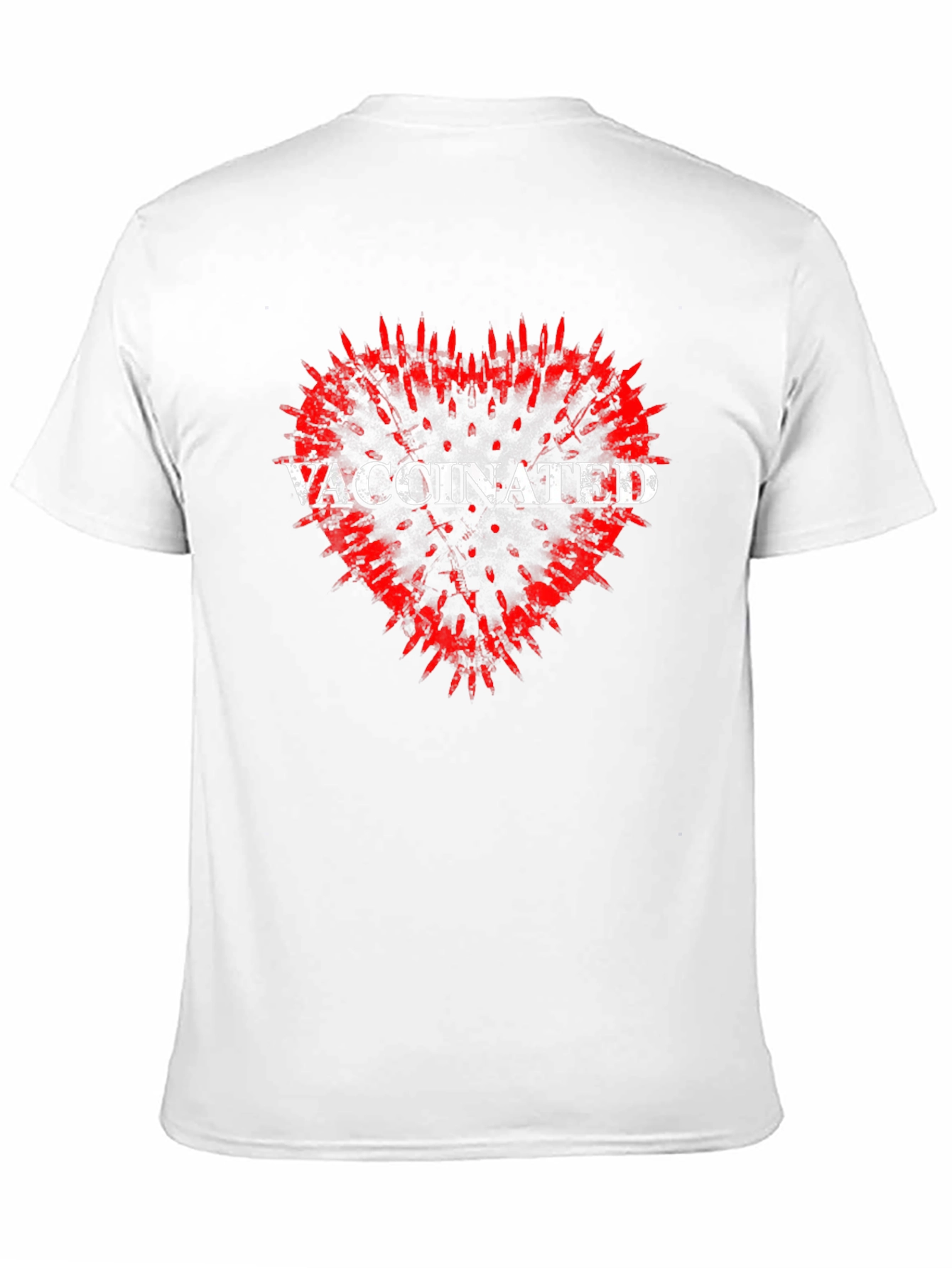 Vaccinated Heart Graphic Tee - Black T-Shirt