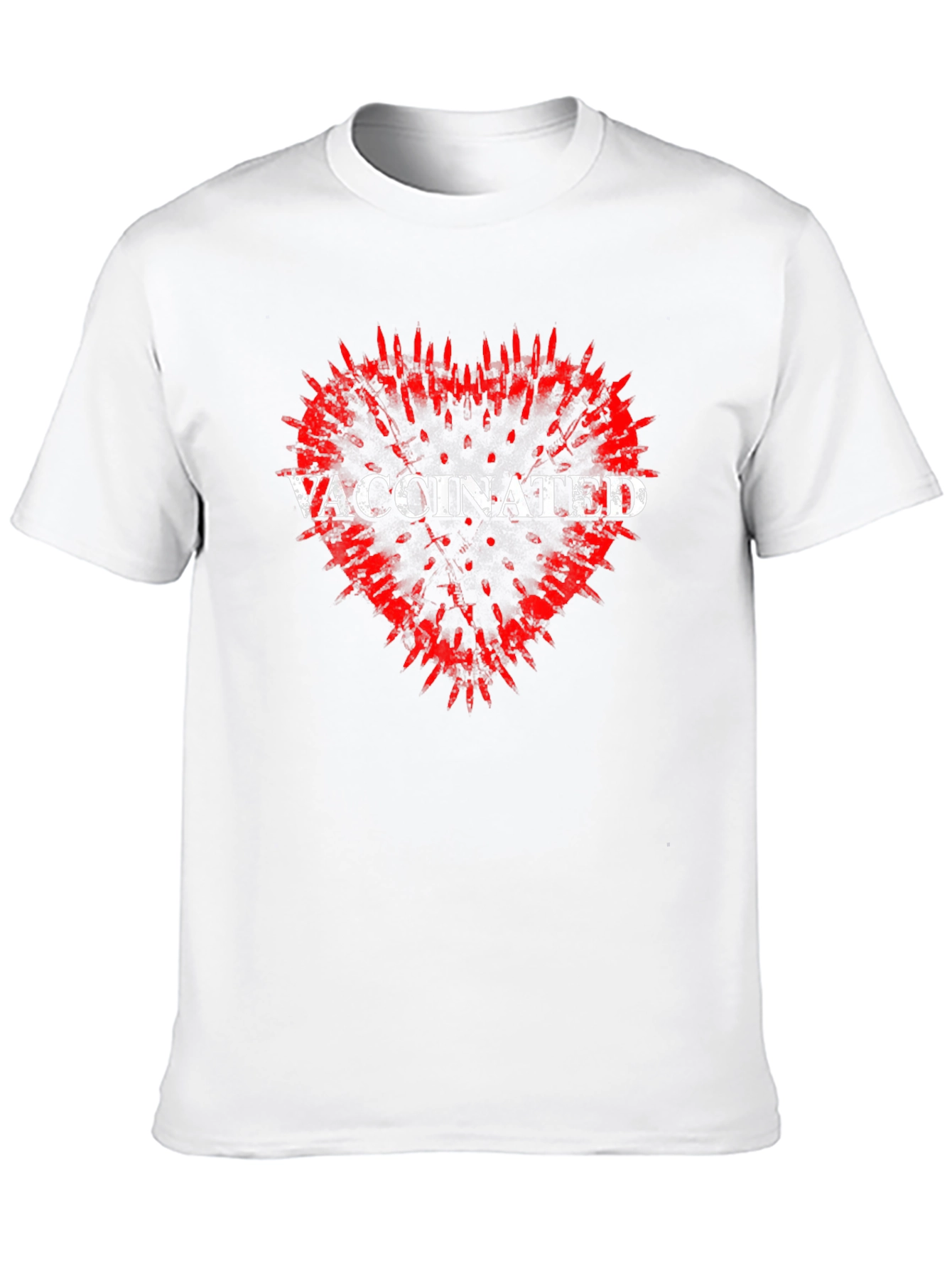 Vaccinated Heart Graphic Tee - Black T-Shirt