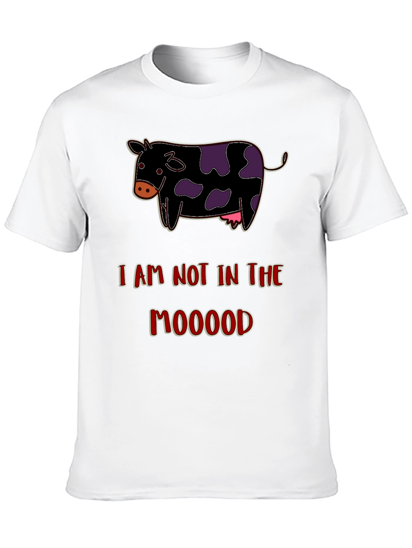 Funny Not in the Moood Cow Graphic T-Shirt