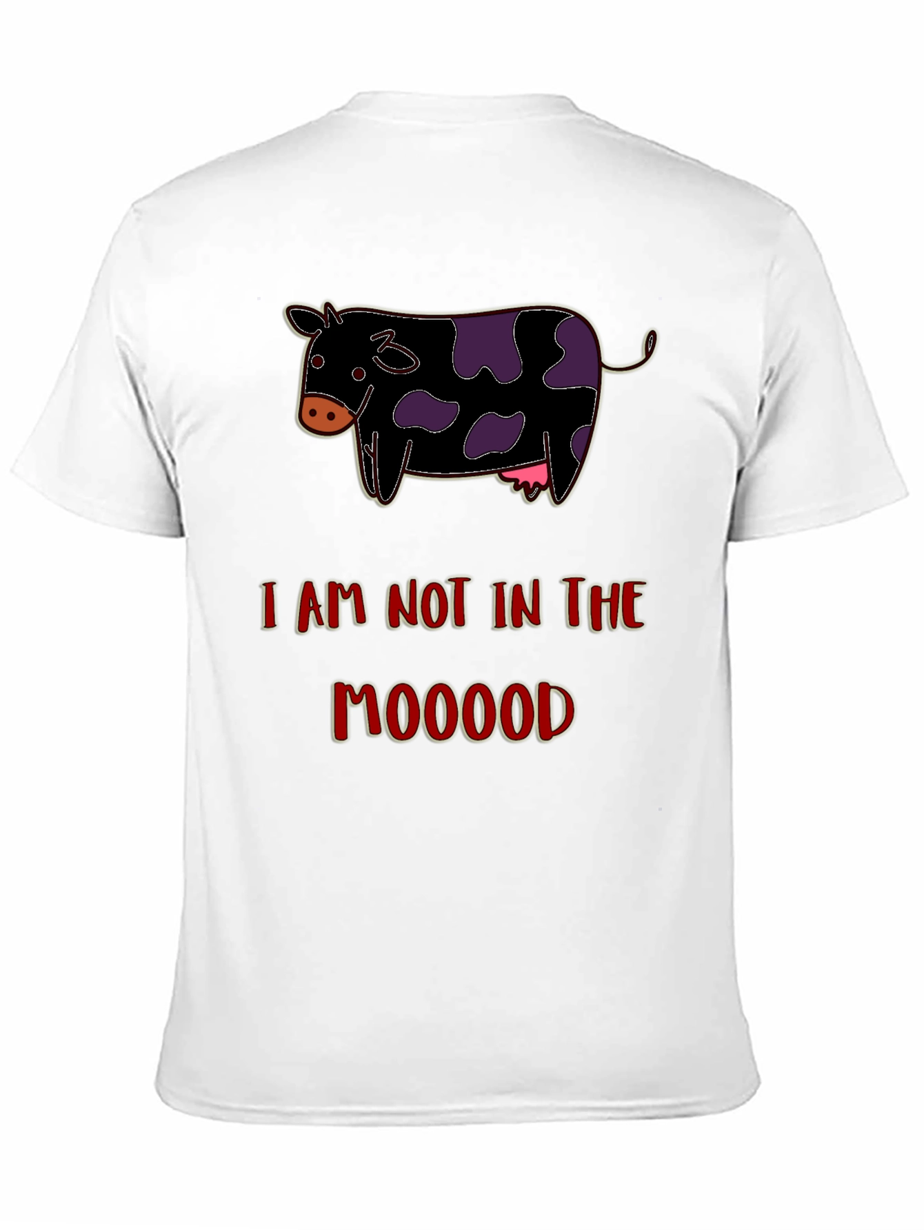 Funny Not in the Moood Cow Graphic T-Shirt