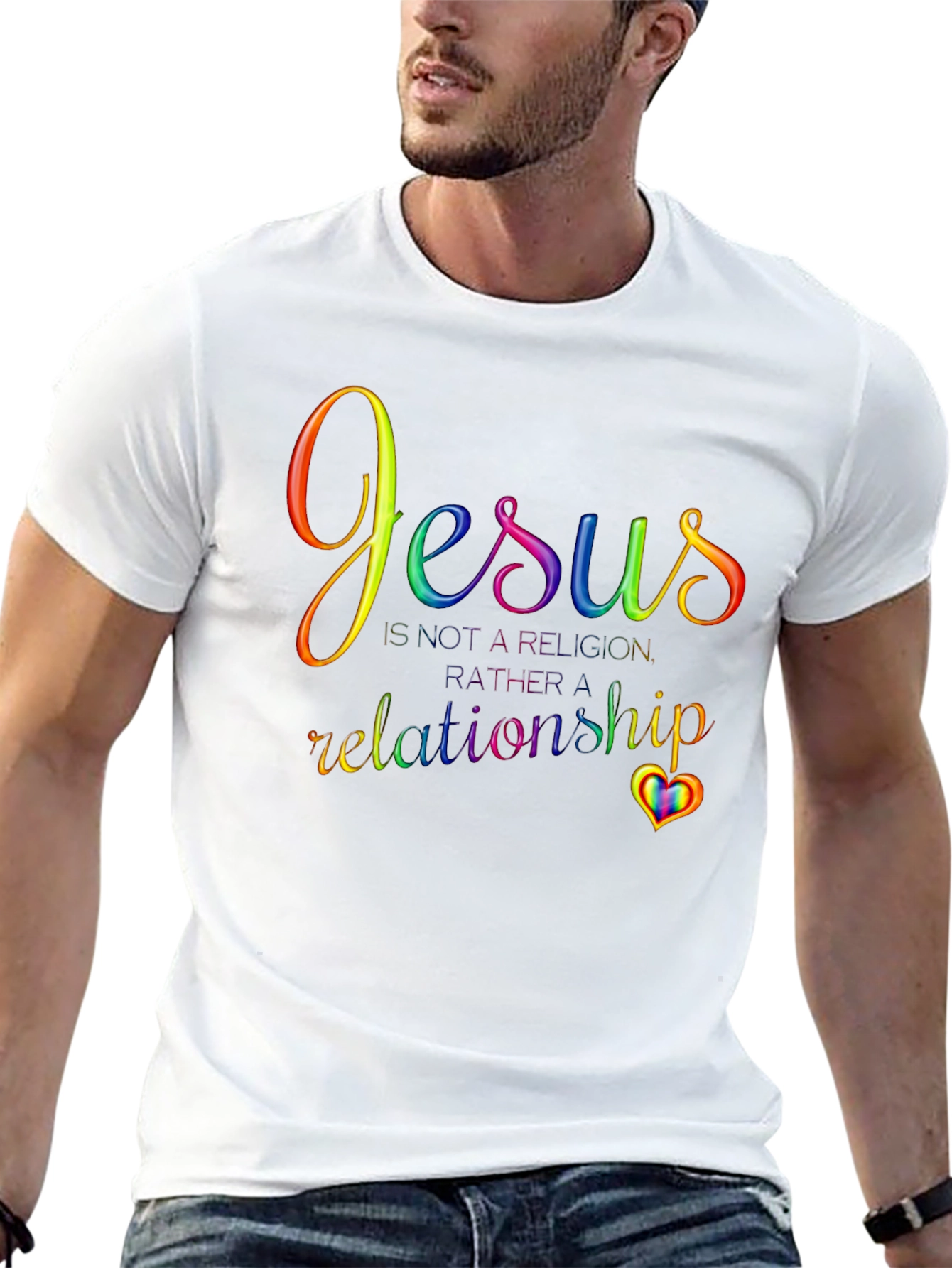 Jesus is a Relationship T-Shirt - Rainbow Pride