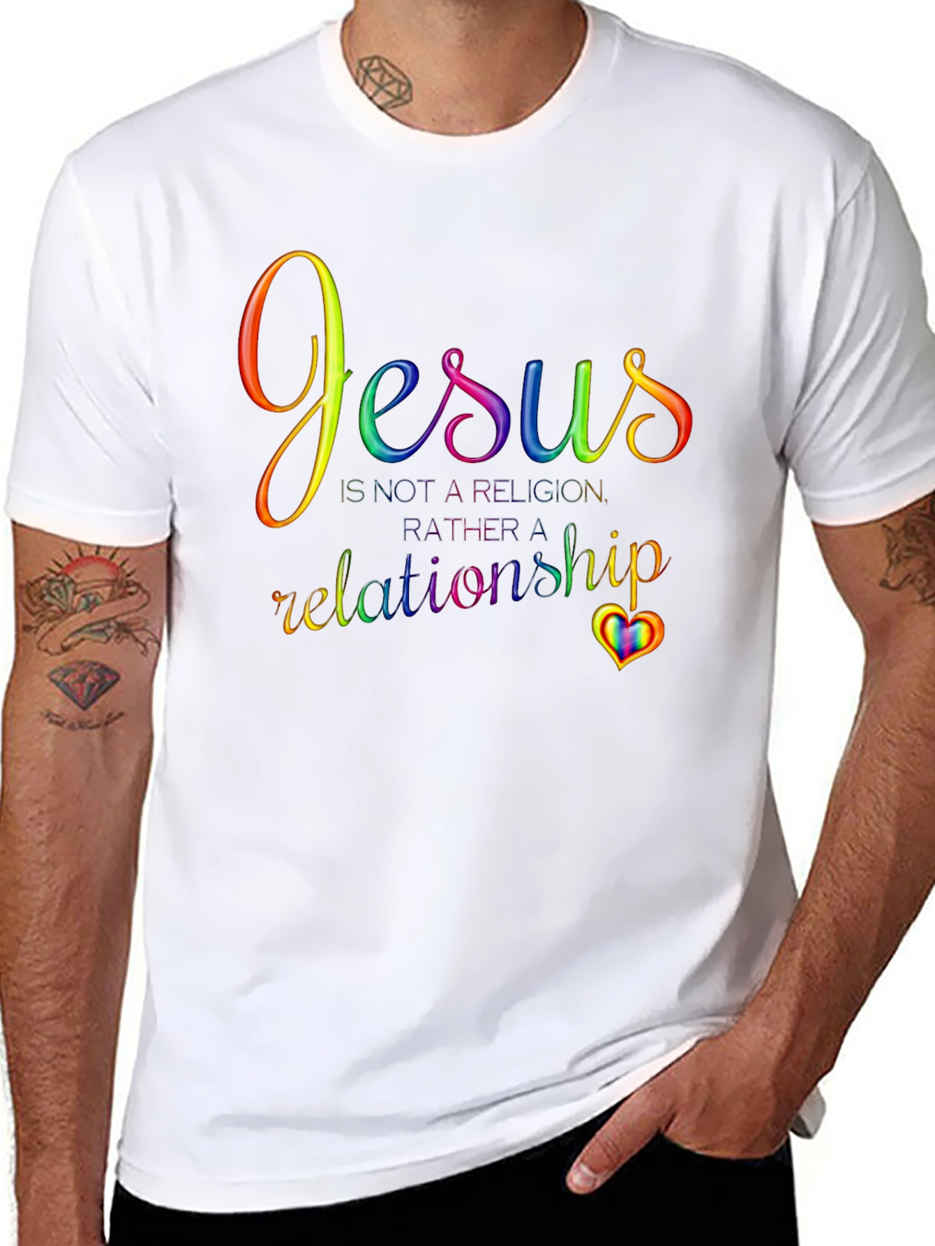 Jesus is a Relationship T-Shirt - Rainbow Pride