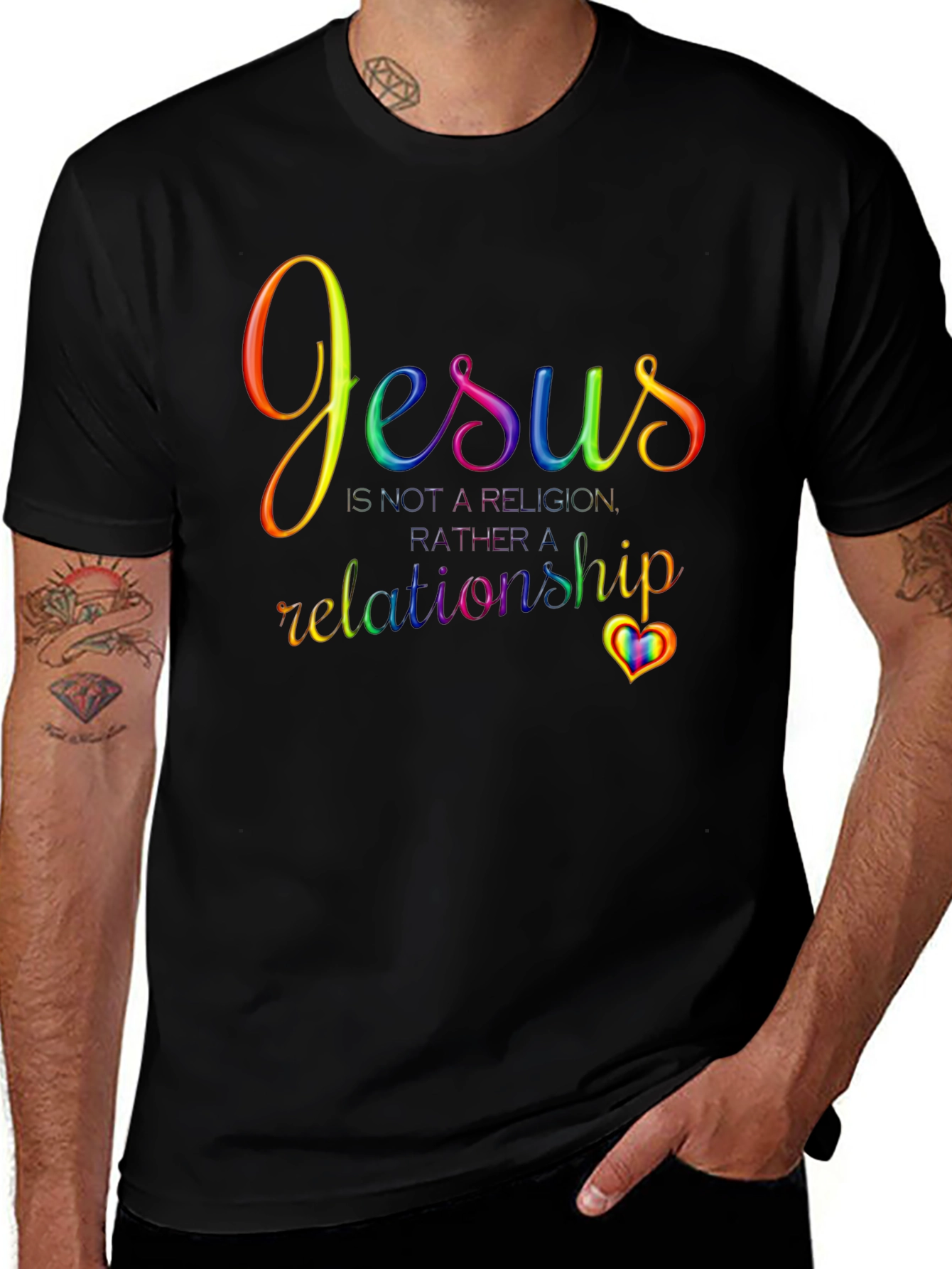 Jesus is a Relationship T-Shirt - Rainbow Pride