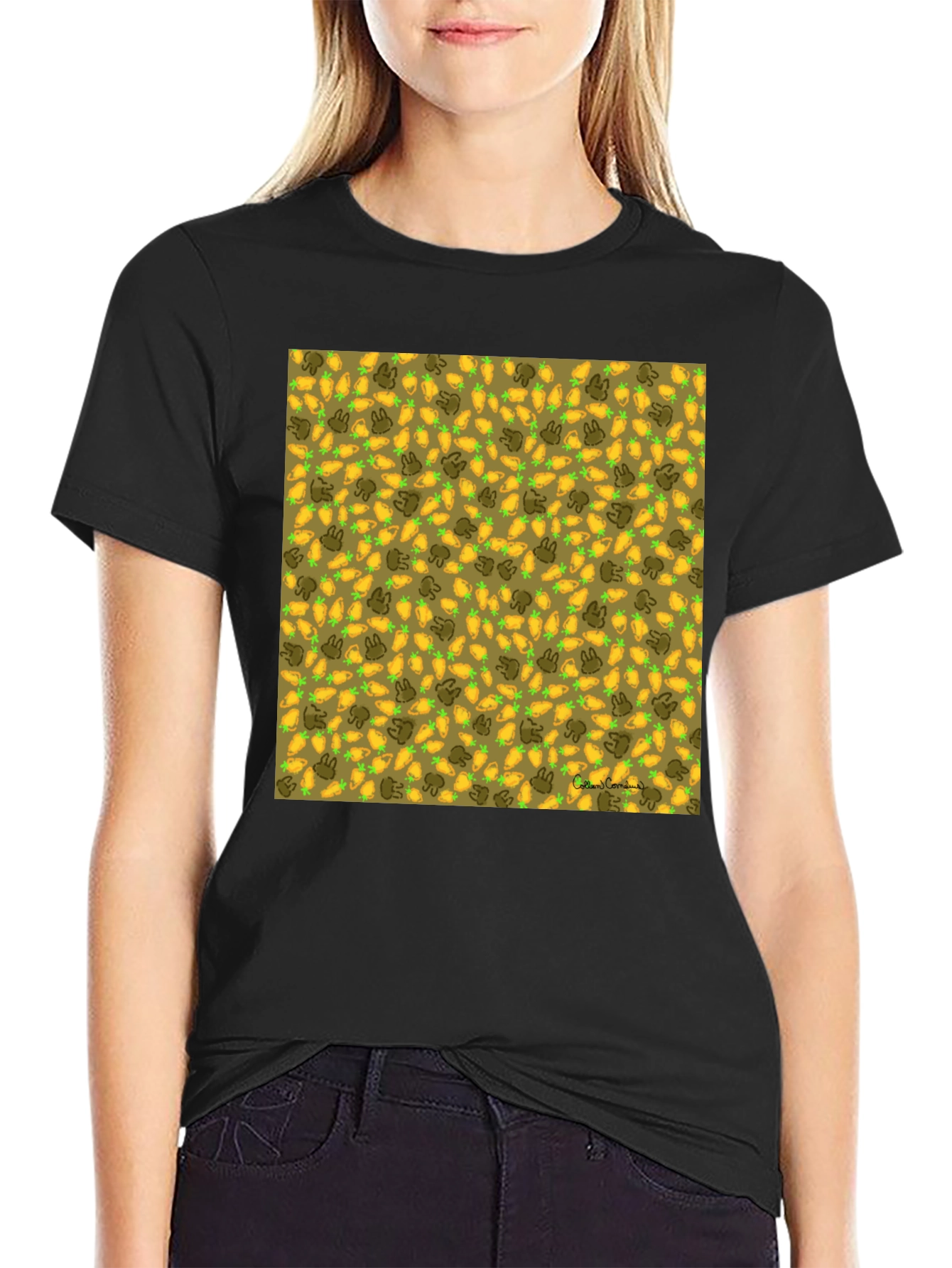 Carrot & Bunny Pattern T-Shirt