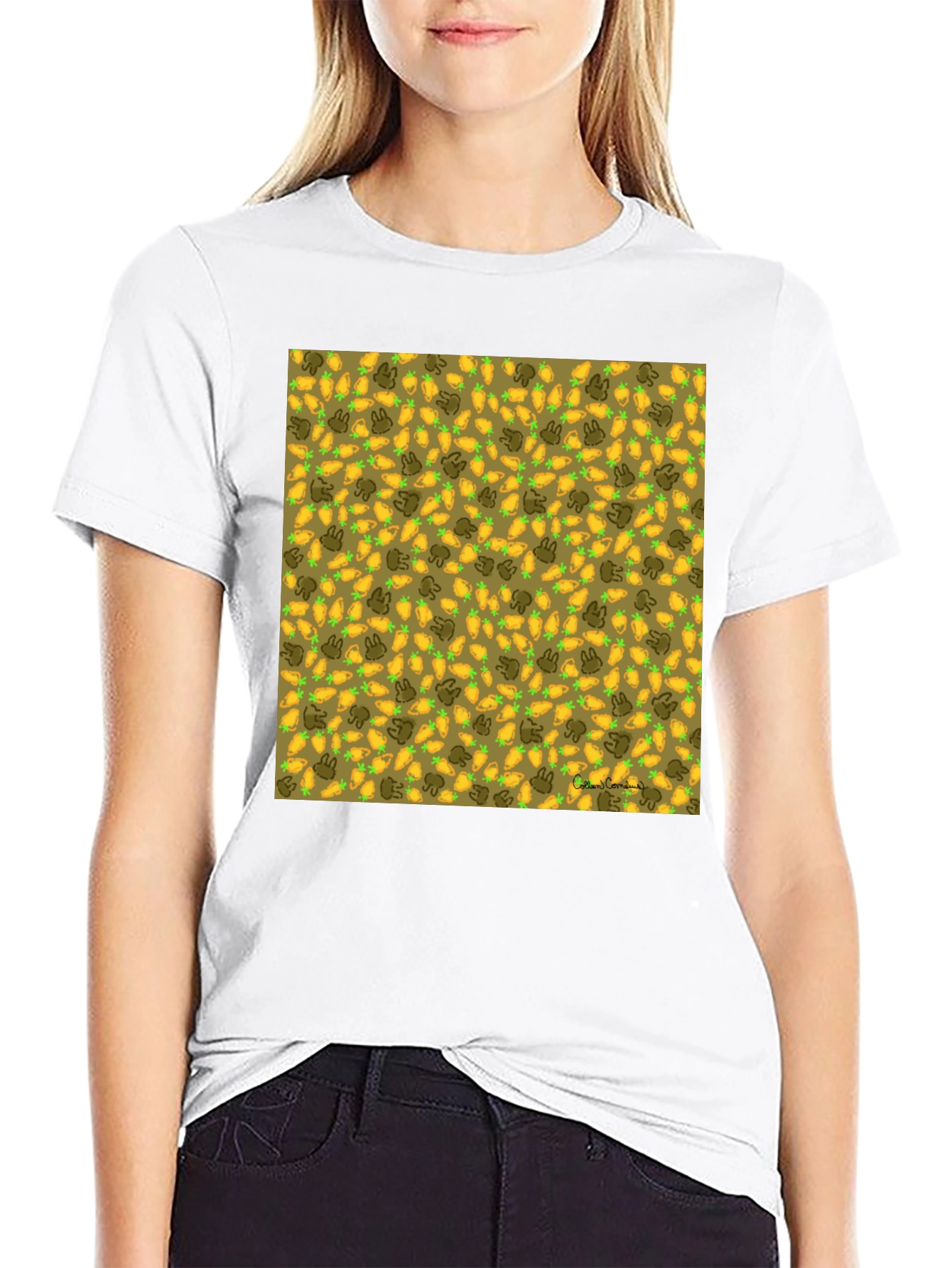Carrot & Bunny Pattern T-Shirt