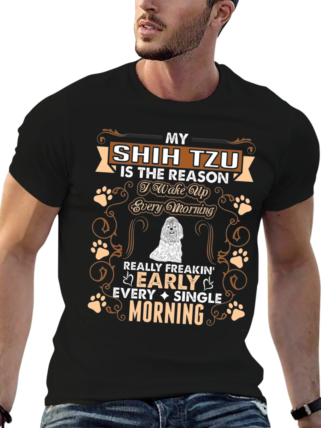 Shih Tzu Lover T-Shirt -  Wake Up Early Design