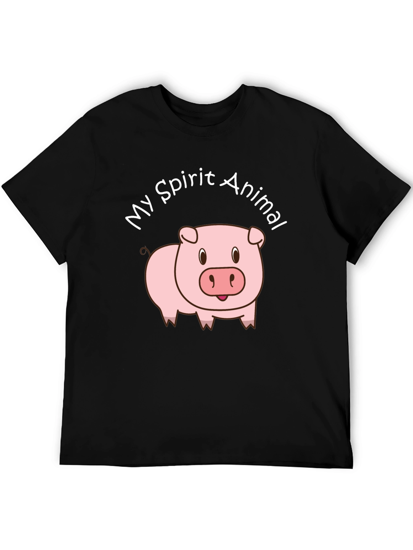 My Spirit Animal Pig T-Shirt - Black Cotton Tee