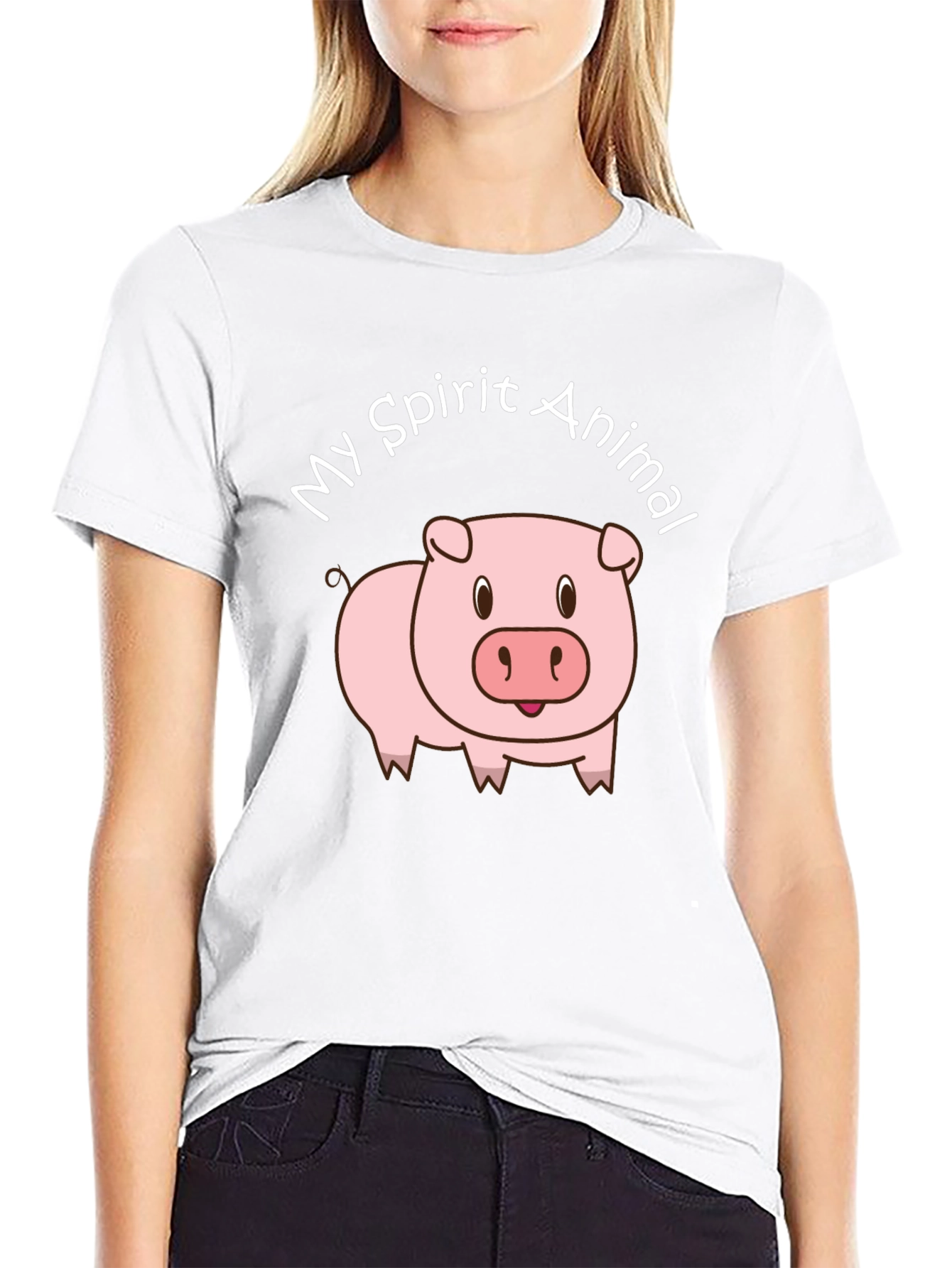My Spirit Animal Pig T-Shirt - Black Cotton Tee