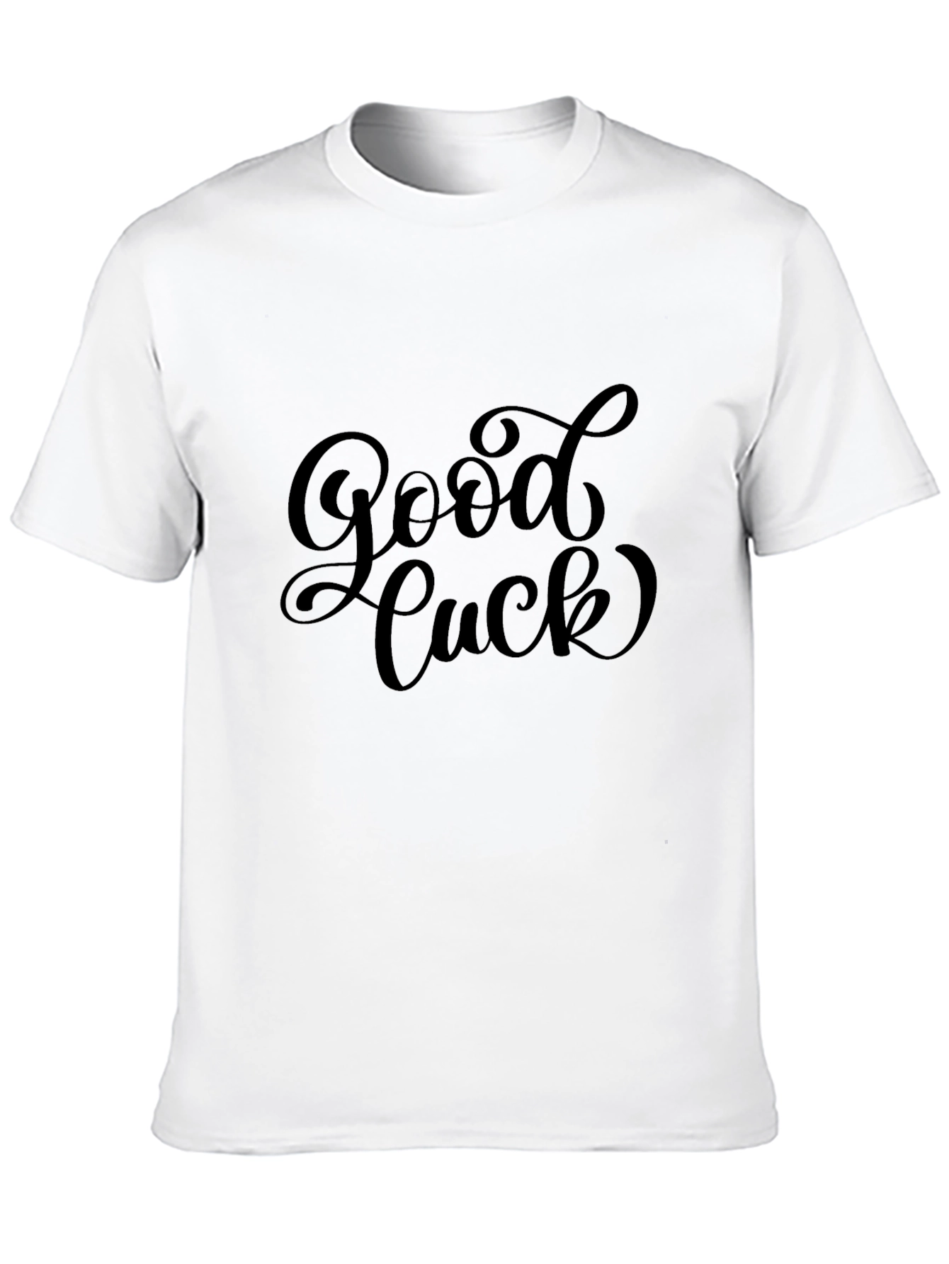 Good Luck Graphic Print Mens Black T-Shirt