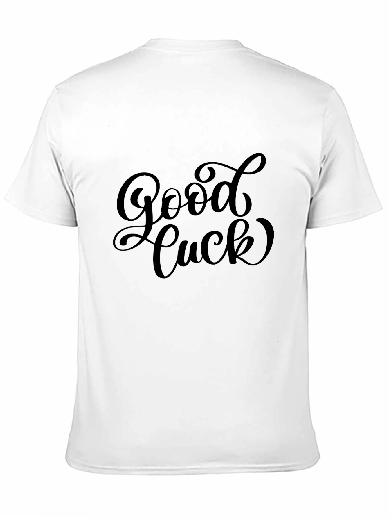 Good Luck Graphic Print Mens Black T-Shirt