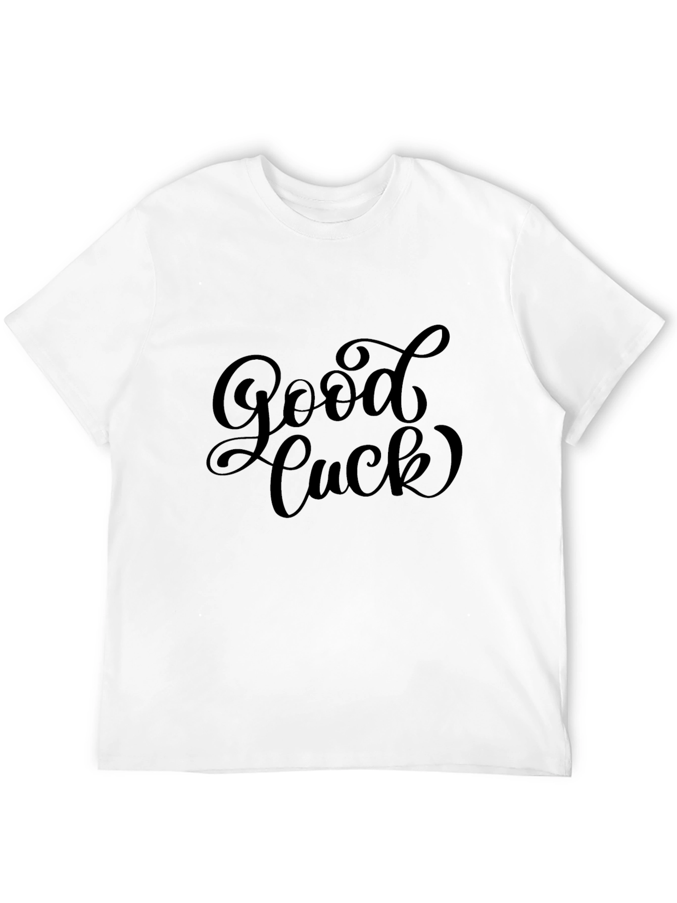 Good Luck Graphic Print Mens Black T-Shirt