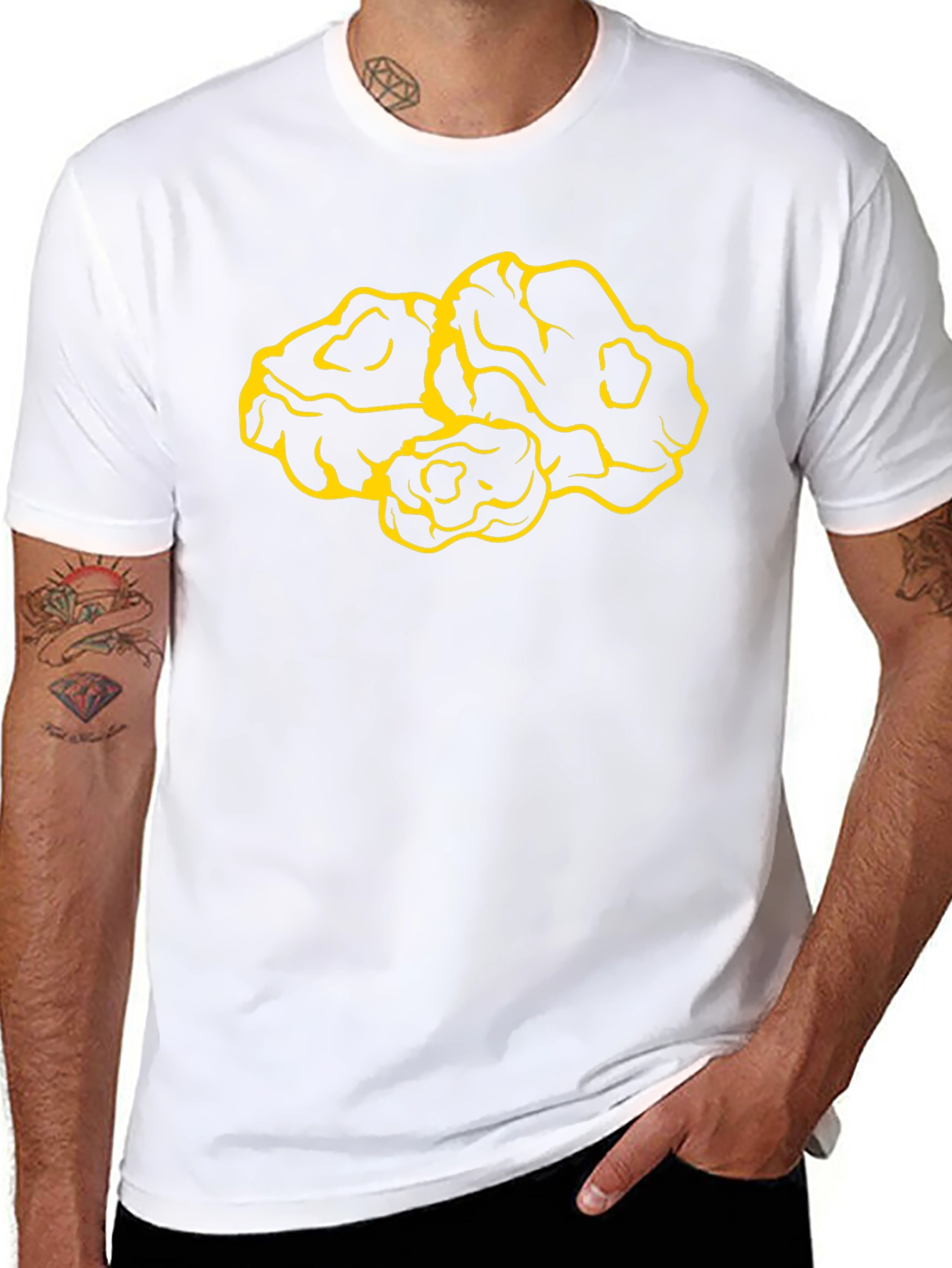 Graphic Tee: Abstract Yellow Design on Black