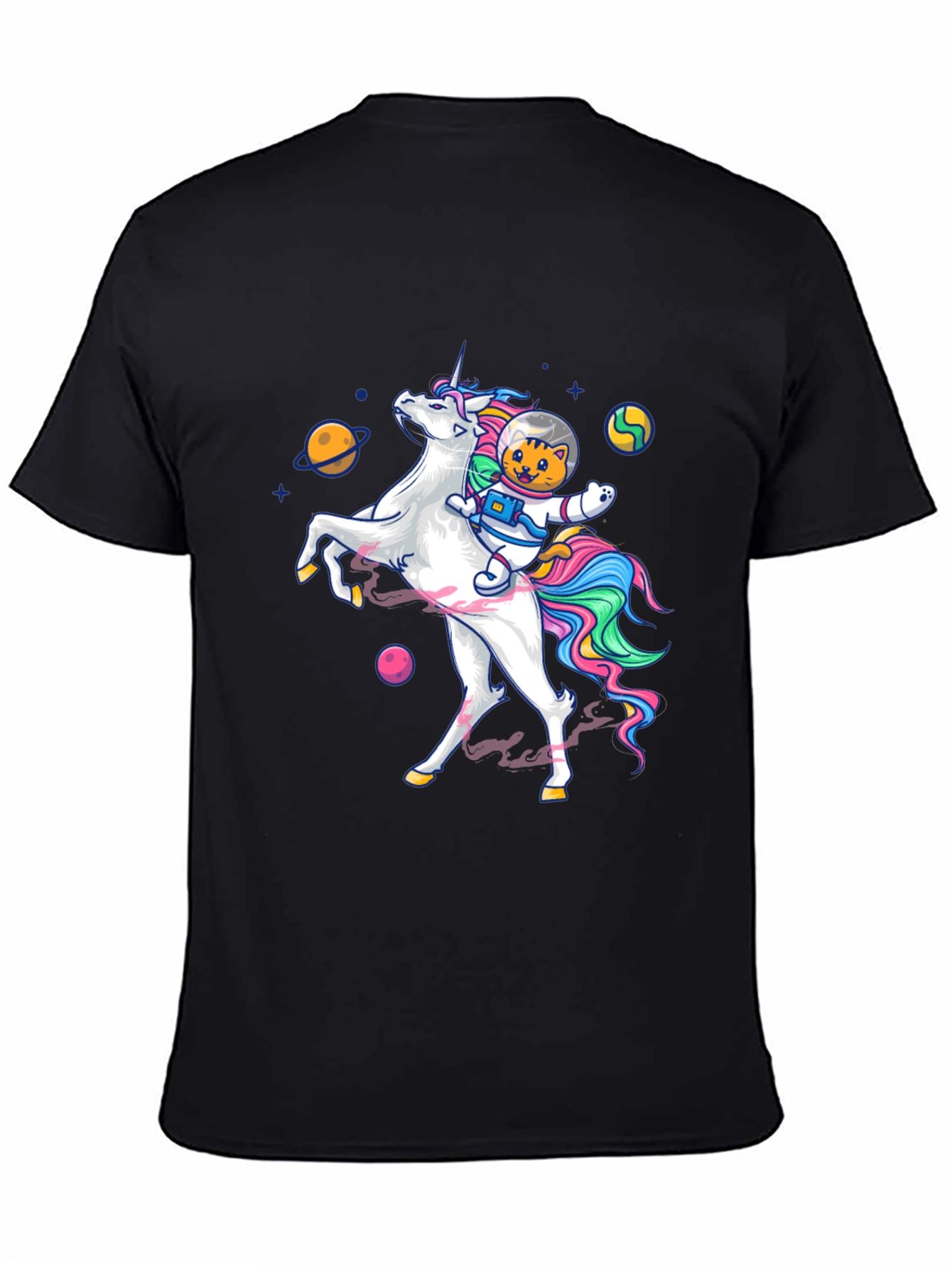 Cosmic Cat Riding Unicorn T-Shirt